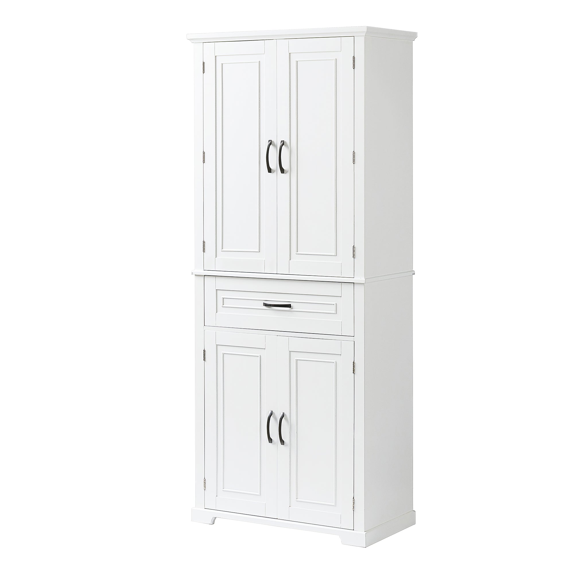 30 in. W x 72 in. H Freestanding Bathroom Cabinet in White with Adjustable Shelf and Drawer