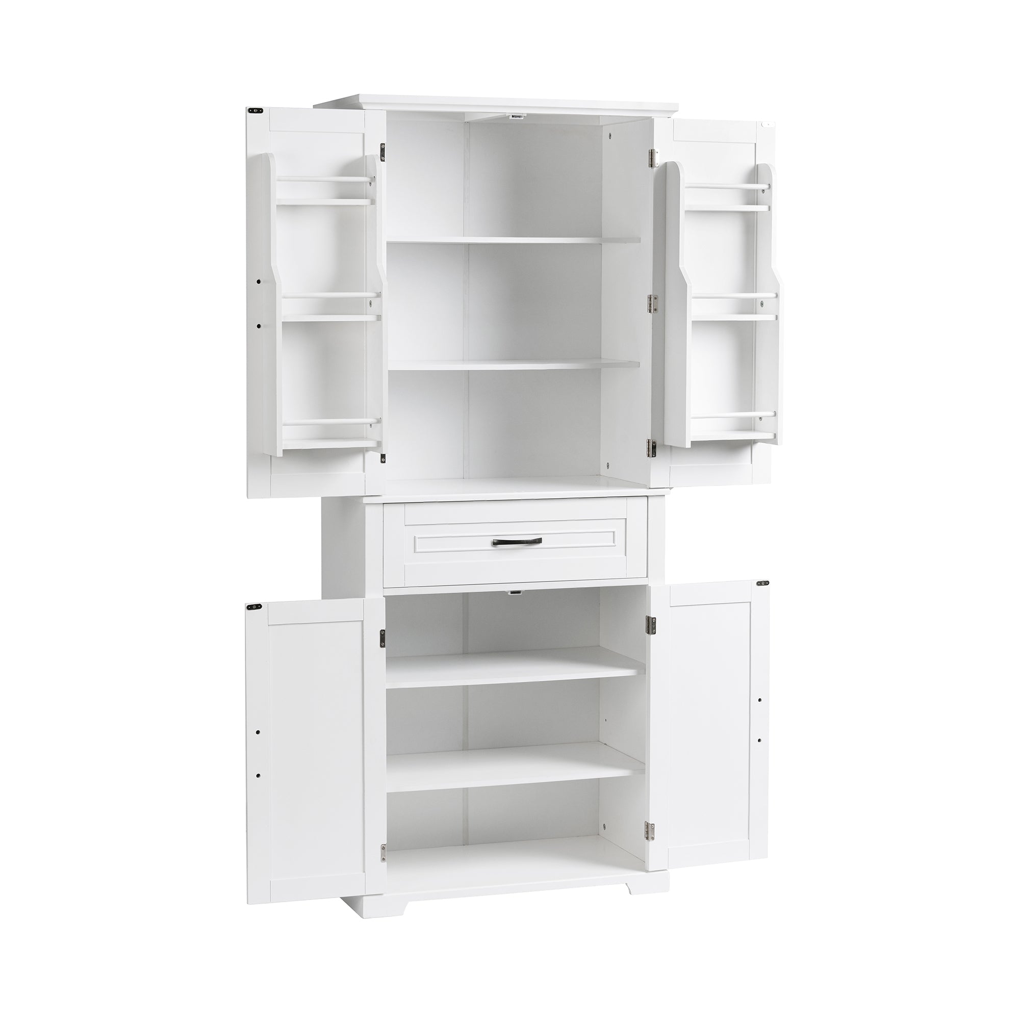 30 in. W x 72 in. H Freestanding Bathroom Cabinet in White with Adjustable Shelf and Drawer