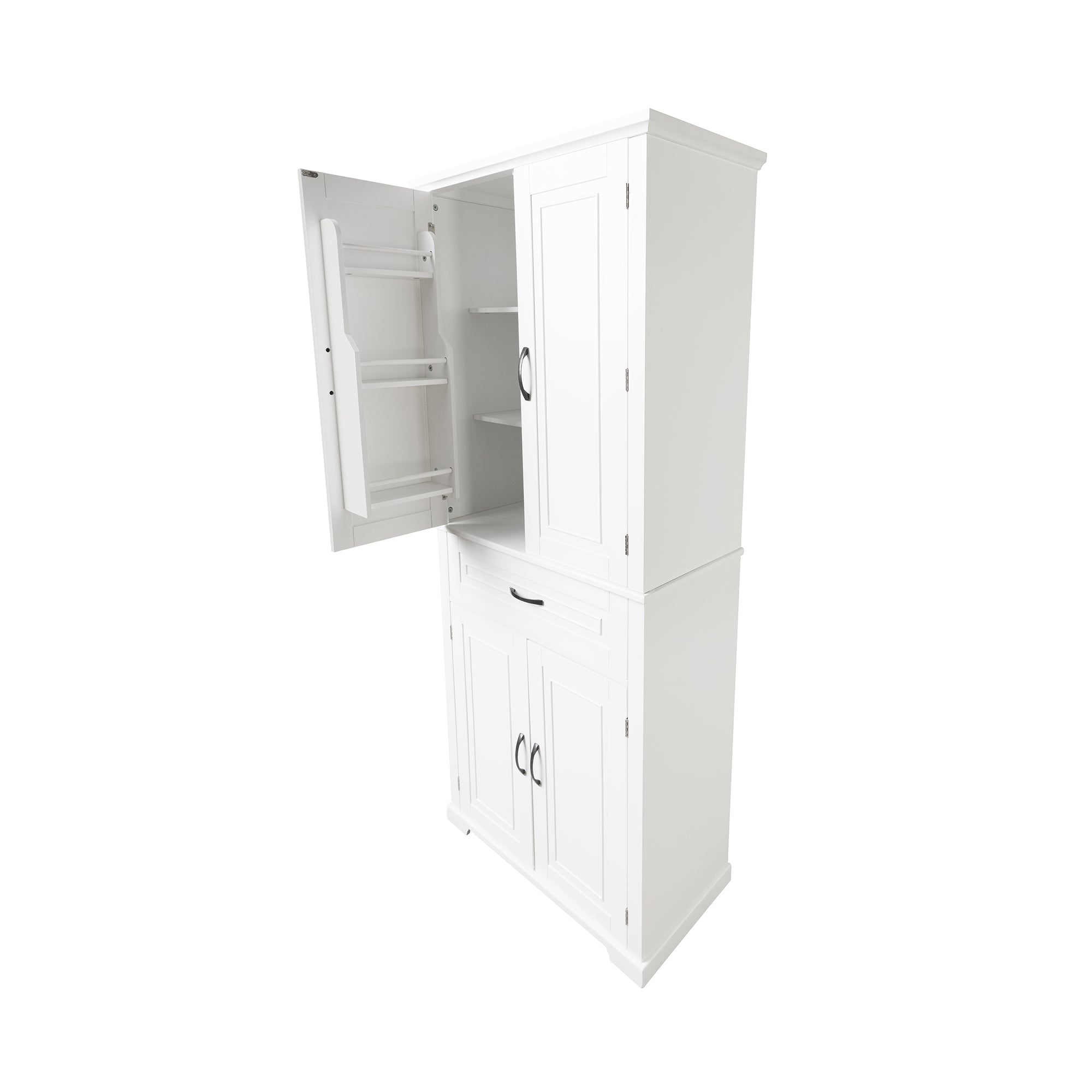 30 in. W x 72 in. H Freestanding Bathroom Cabinet in White with Adjustable Shelf and Drawer