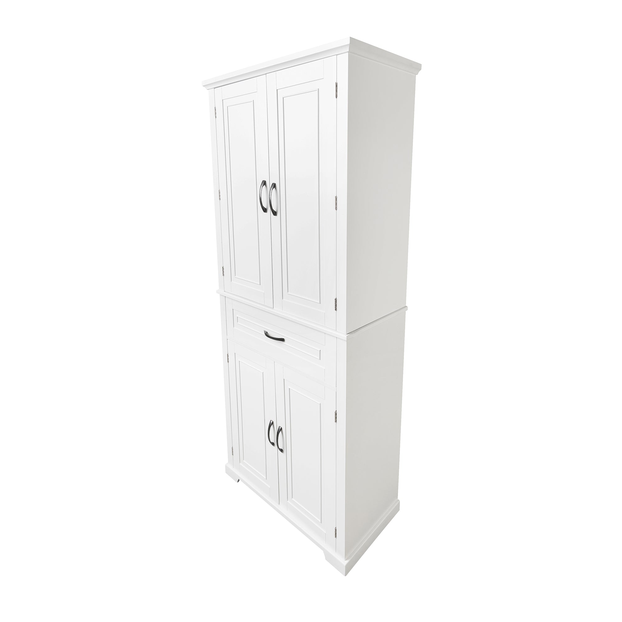30 in. W x 72 in. H Freestanding Bathroom Cabinet in White with Adjustable Shelf and Drawer