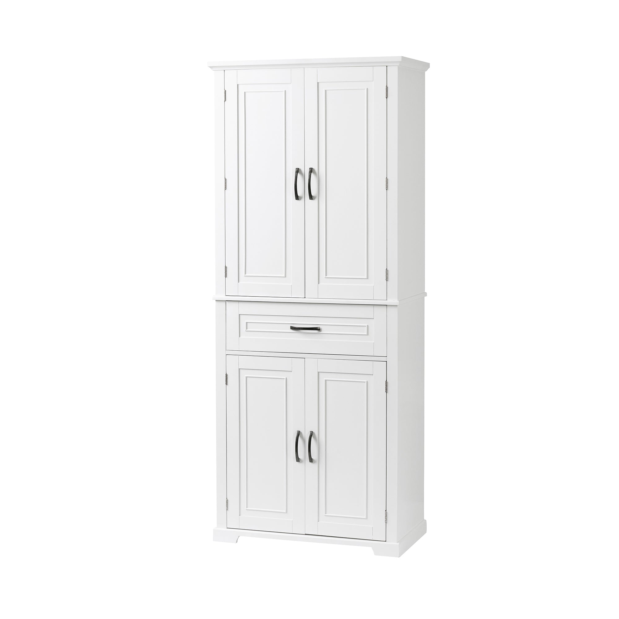 30 in. W x 72 in. H Freestanding Bathroom Cabinet in White with Adjustable Shelf and Drawer