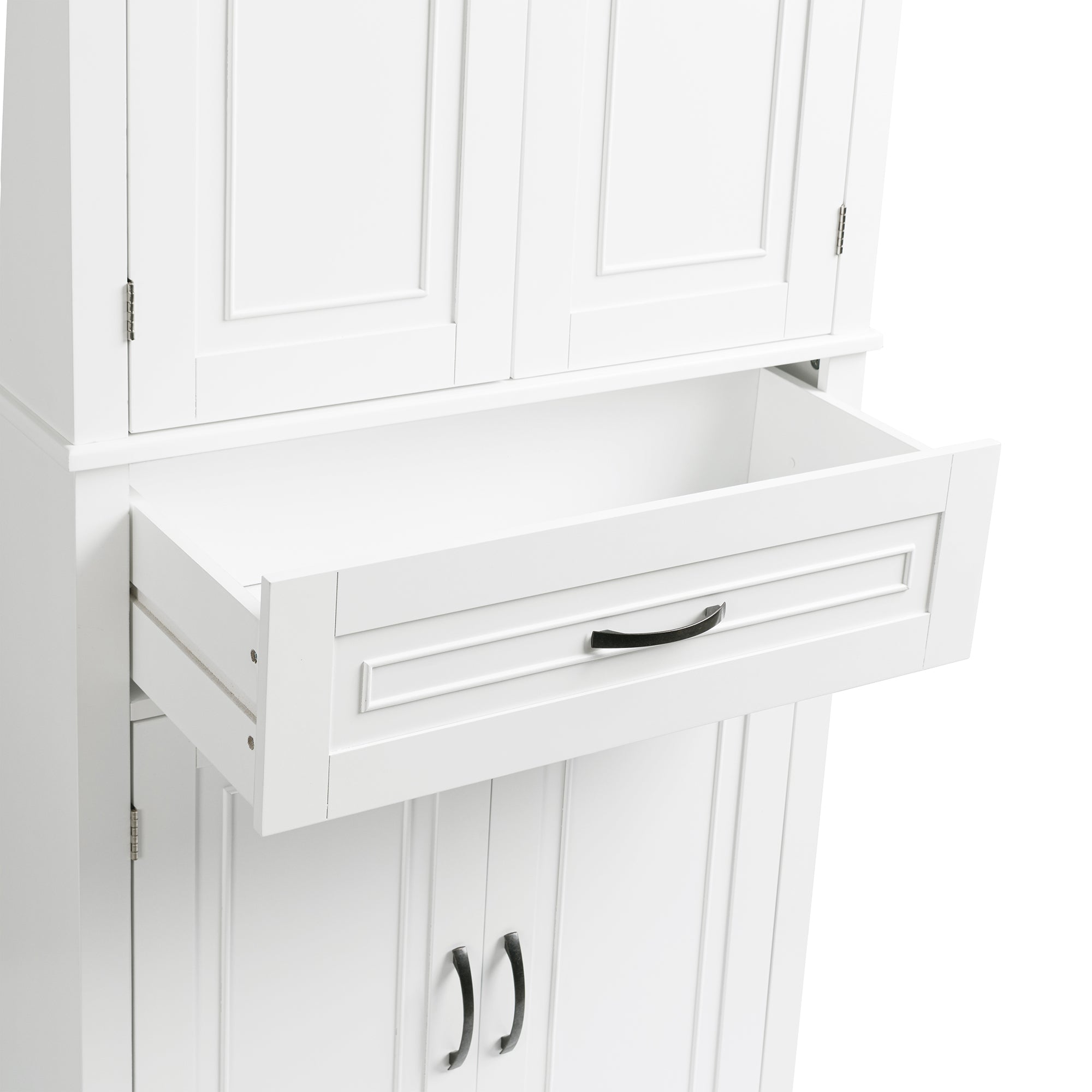 30 in. W x 72 in. H Freestanding Bathroom Cabinet in White with Adjustable Shelf and Drawer