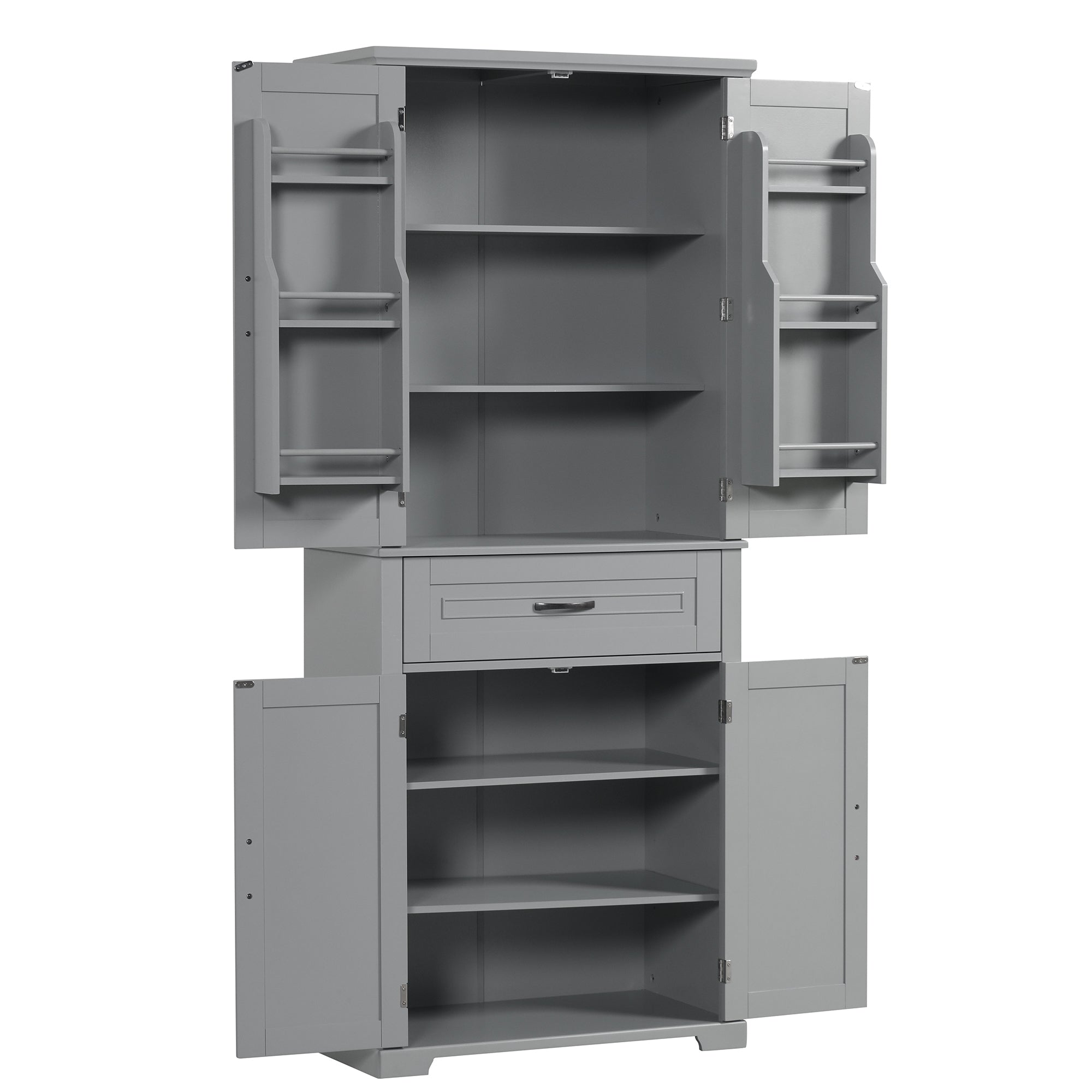 30 in. W x 72 in. H Freestanding Bathroom Cabinet in White with Adjustable Shelf and Drawer