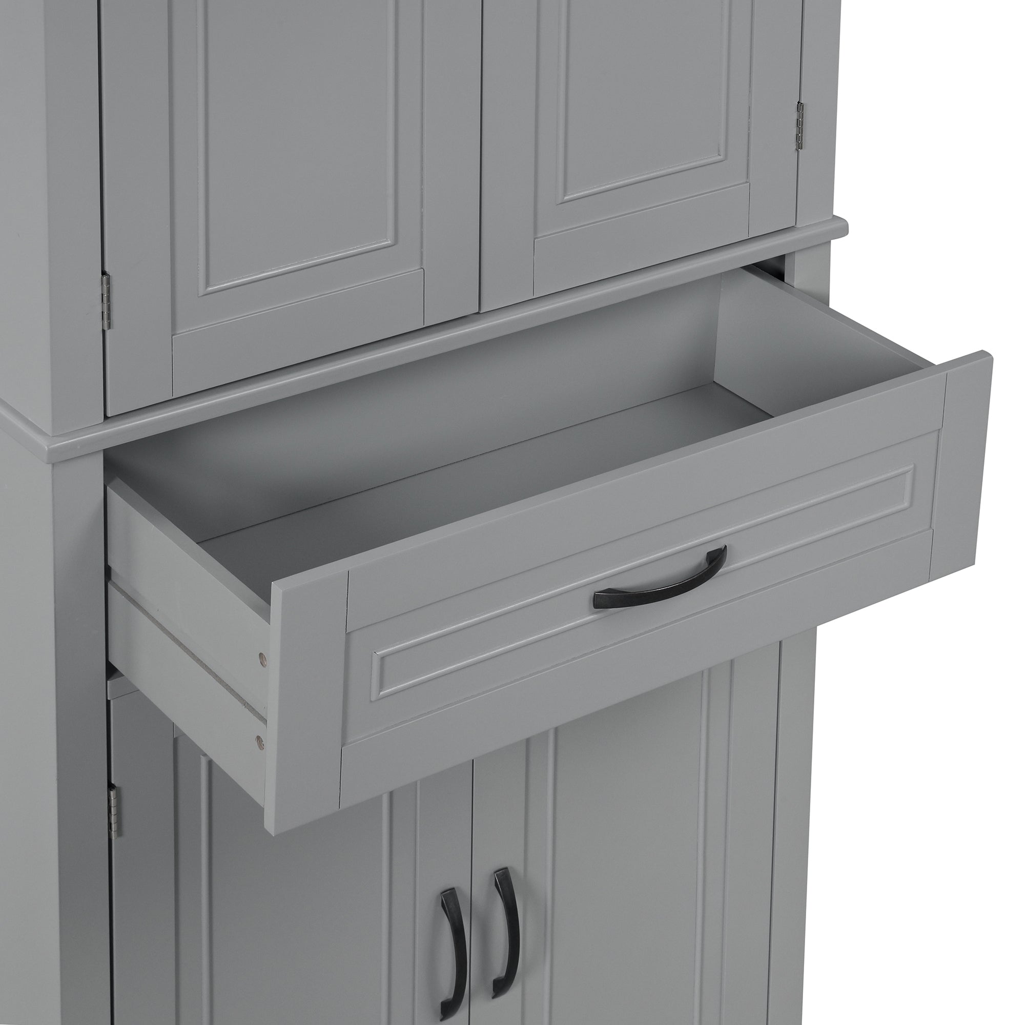 30 in. W x 72 in. H Freestanding Bathroom Cabinet in White with Adjustable Shelf and Drawer