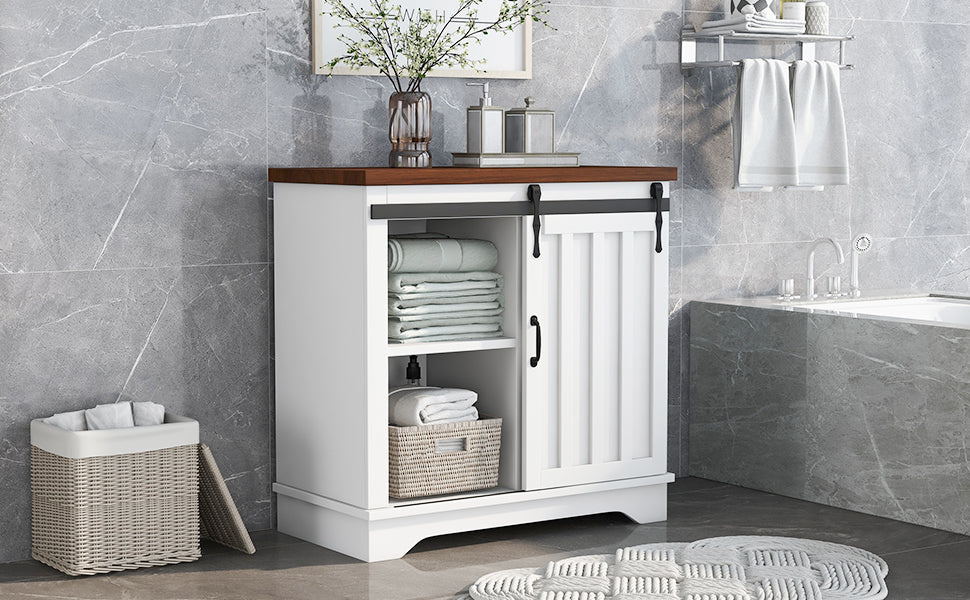30 in. W x 72 in. H Freestanding Bathroom Cabinet in White with Adjustable Shelf and Drawer