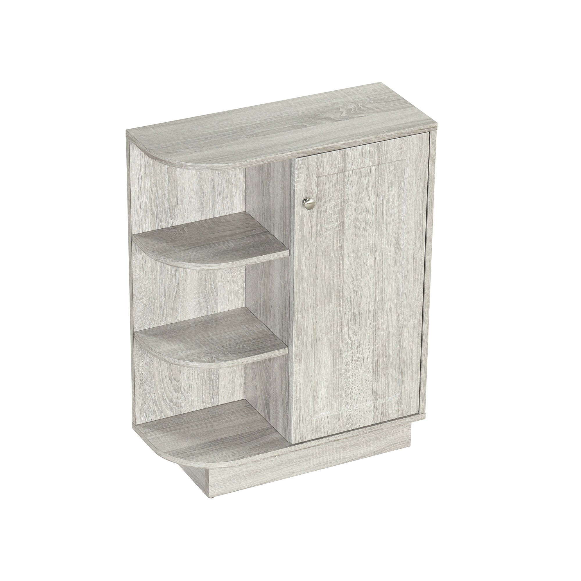 24 Inch MDF Freestanding Bathroom Vanity Set in White Integrated Ceramic Sink