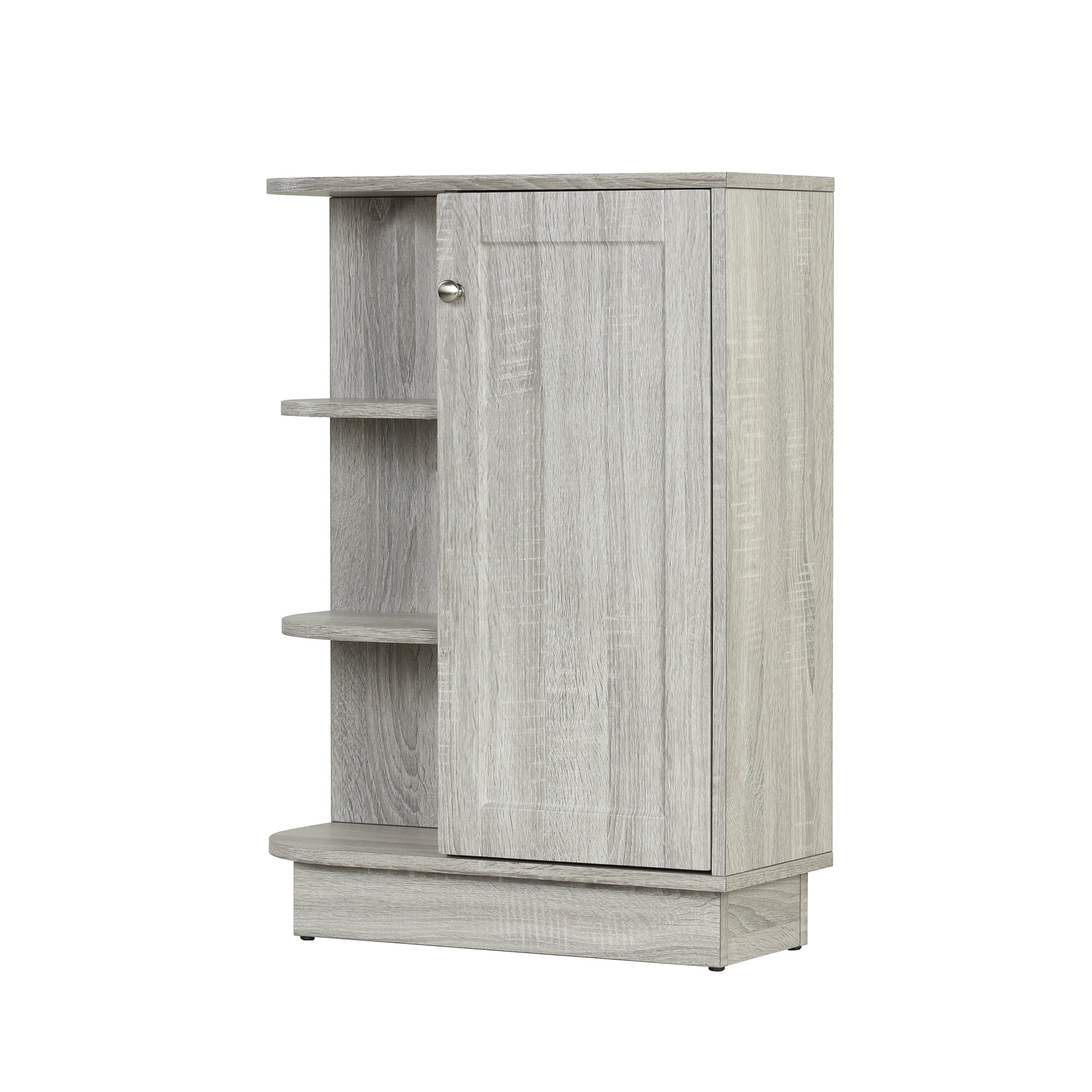 24 Inch MDF Freestanding Bathroom Vanity Set in White Integrated Ceramic Sink