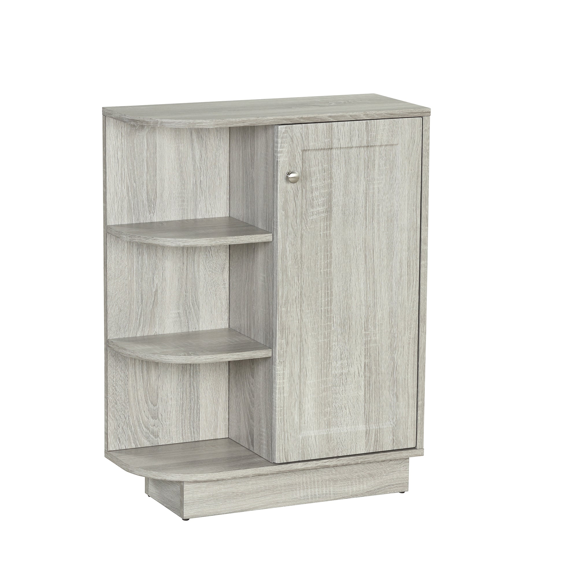 24 Inch MDF Freestanding Bathroom Vanity Set in White Integrated Ceramic Sink