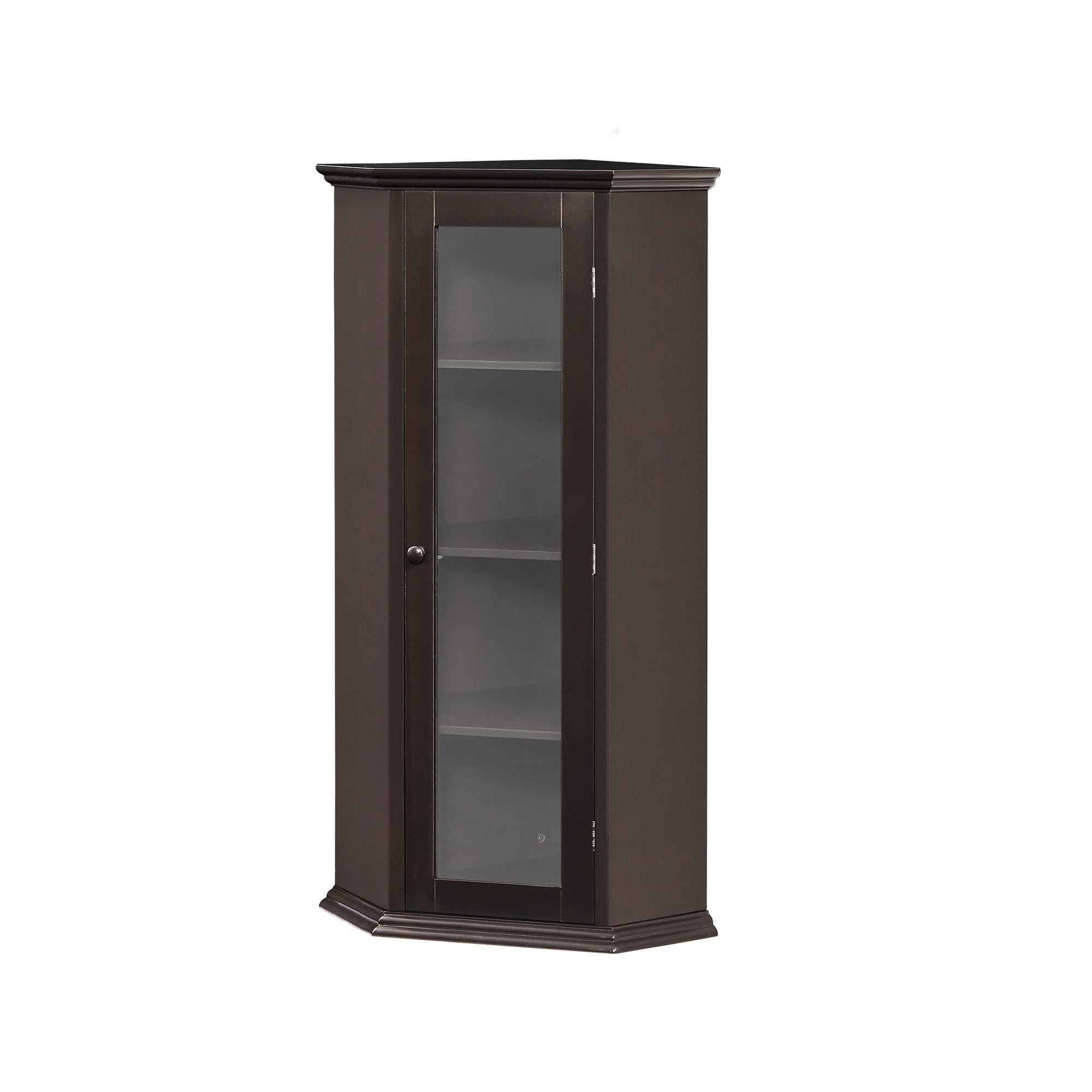 42" Tall Wood 1-door Bathroom Cabinet in White with Removable Shelf