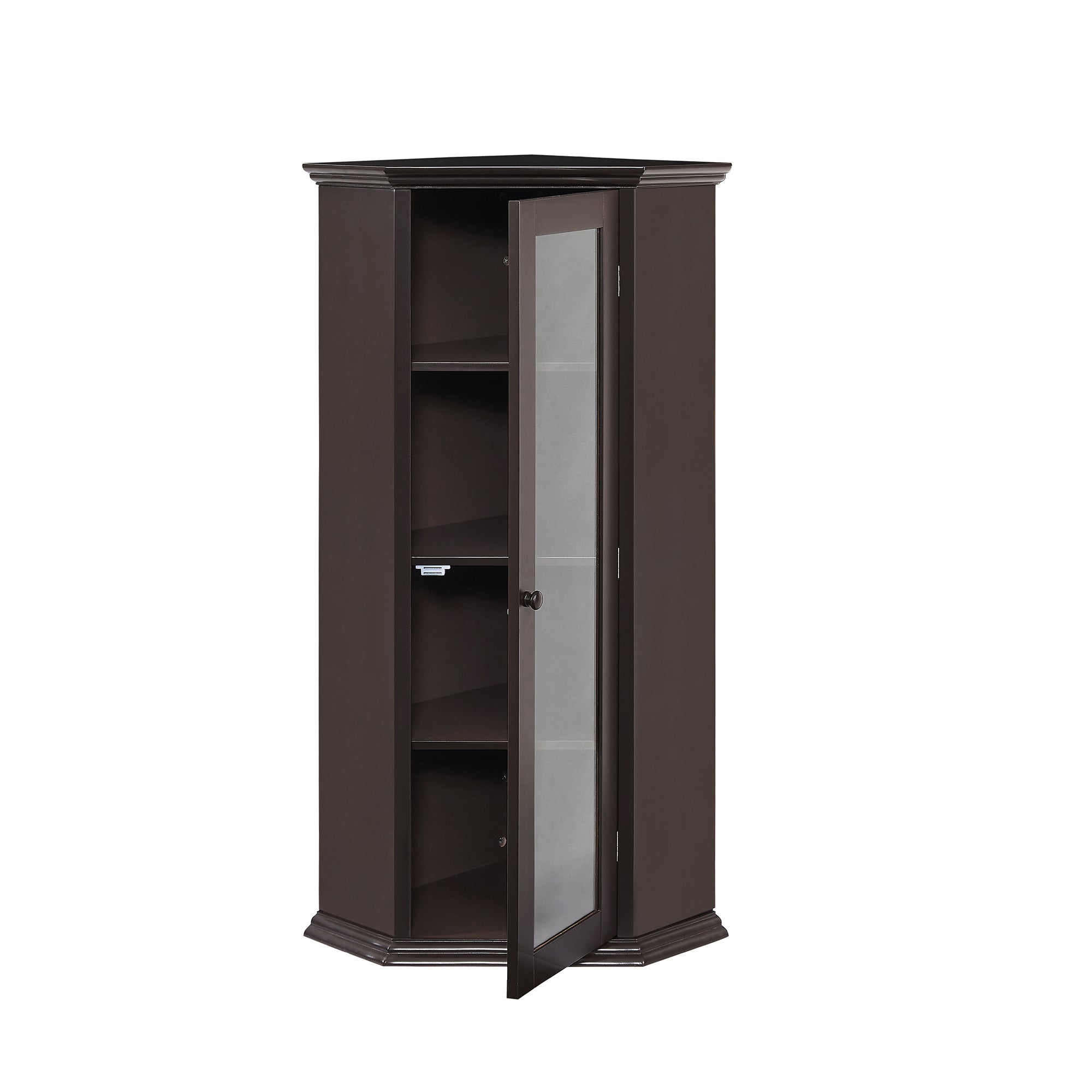 42" Tall Wood 1-door Bathroom Cabinet in White with Removable Shelf