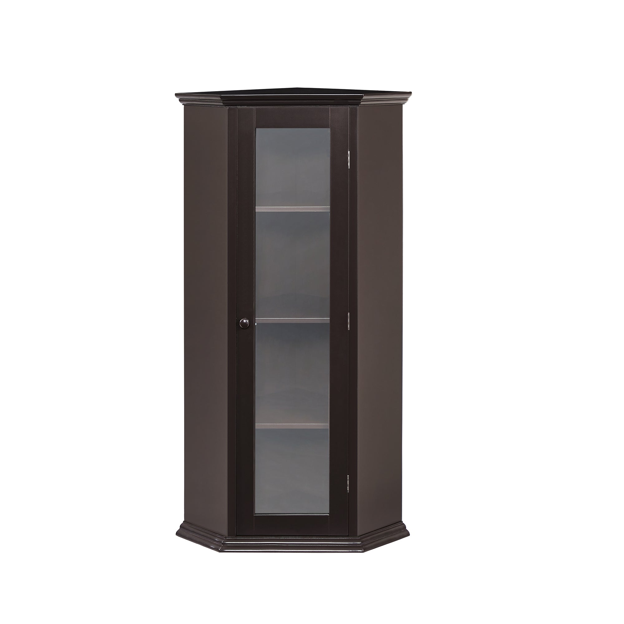 42" Tall Wood 1-door Bathroom Cabinet in White with Removable Shelf