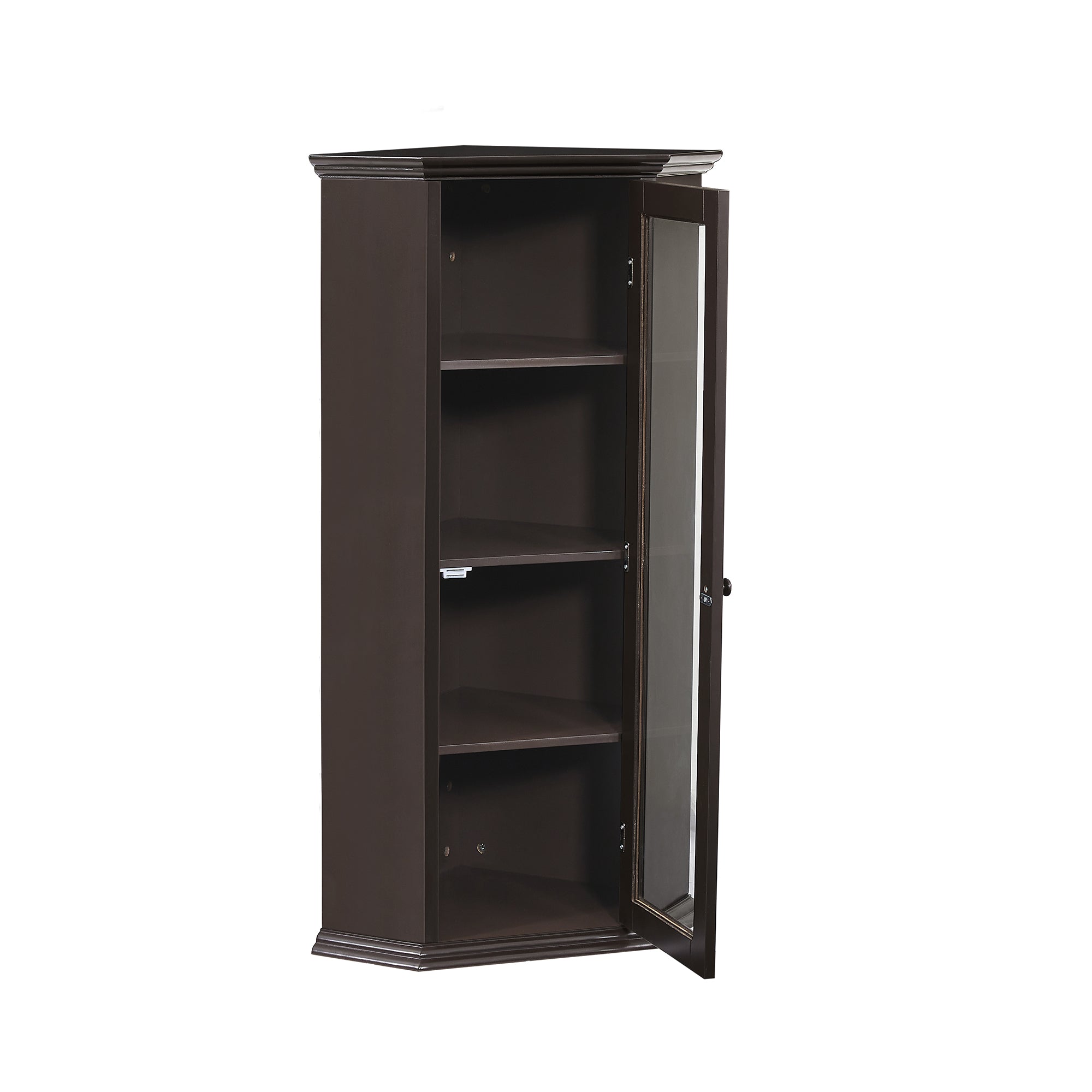 42" Tall Wood 1-door Bathroom Cabinet in White with Removable Shelf