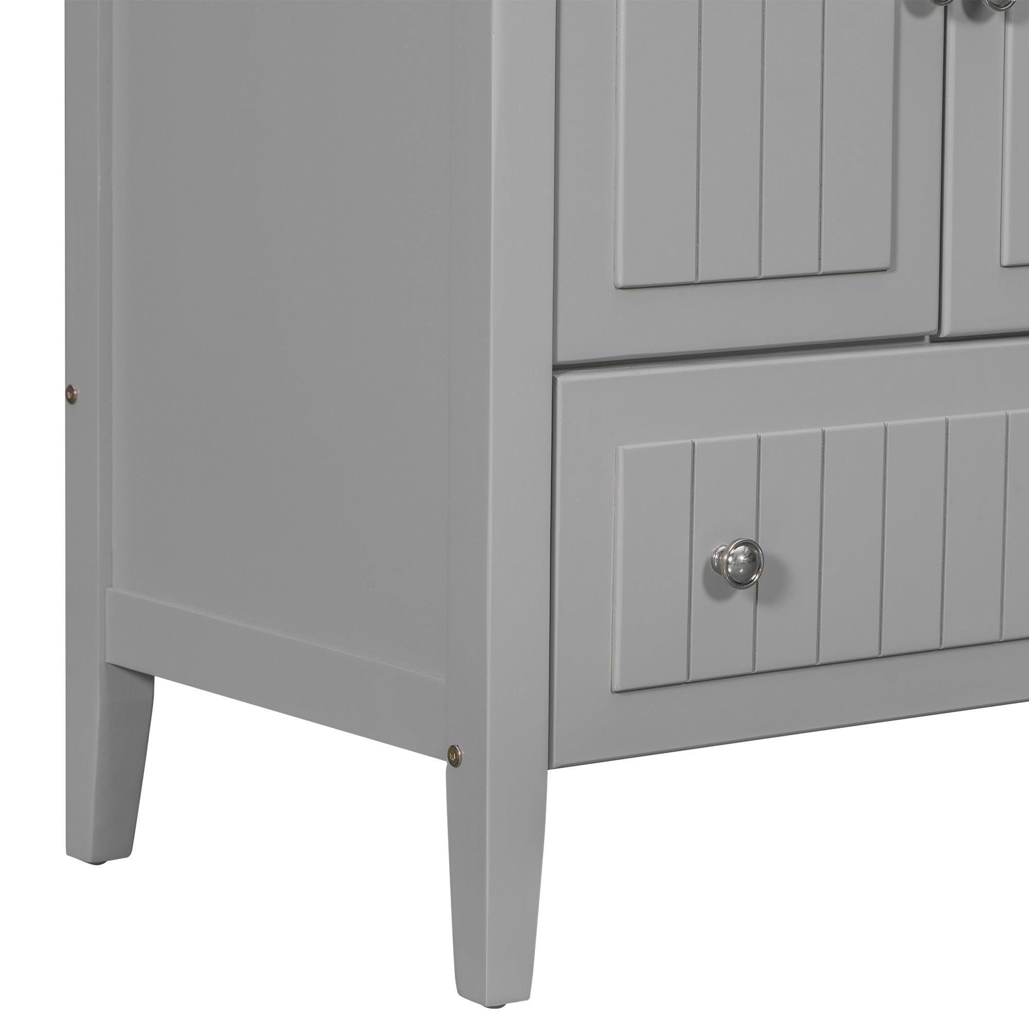 36 inch MDF Freestanding Bathroom Vanity Set with Doors and Drawer and Integrated Ceramic Sink