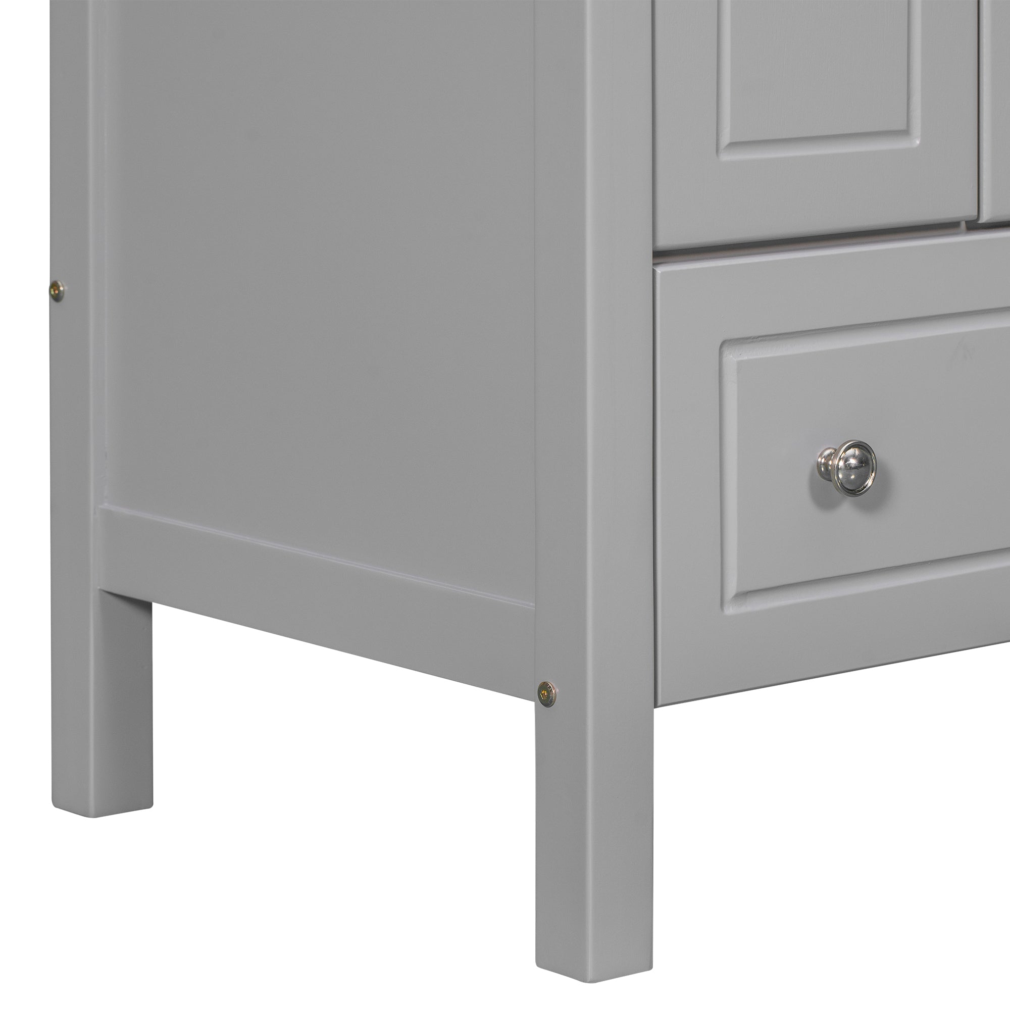 30 inch MDF Freestanding Bathroom Vanity Set with Doors and Drawer and Integrated Ceramic Sink