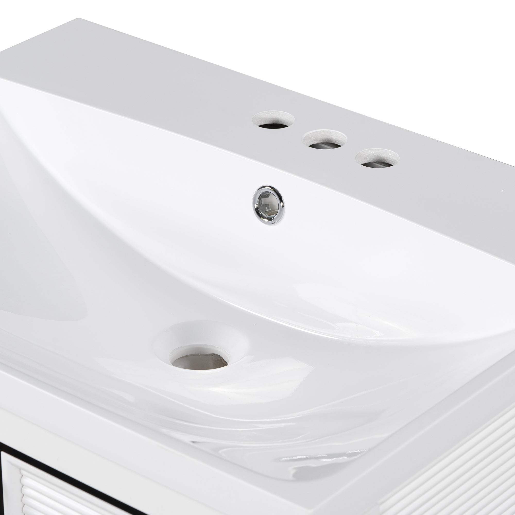 24 inch MDF Wall-Mounted Bathroom Vanity Set with Doors and Integrated Ceramic Sink