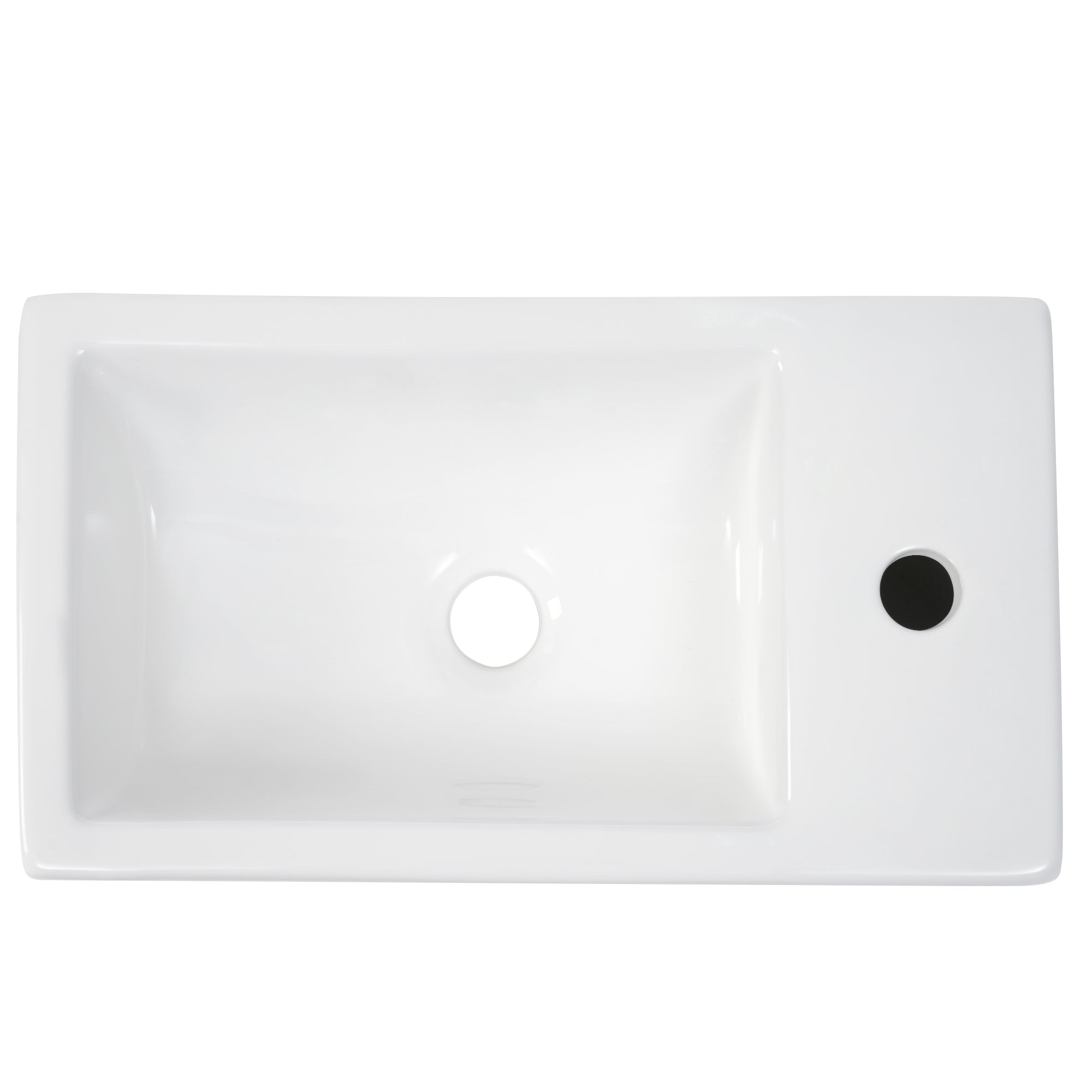 White 18.6 in.W x 33 in.H MDF Bathroom Vanity with Ceramic Sink and Two-tier Shelf