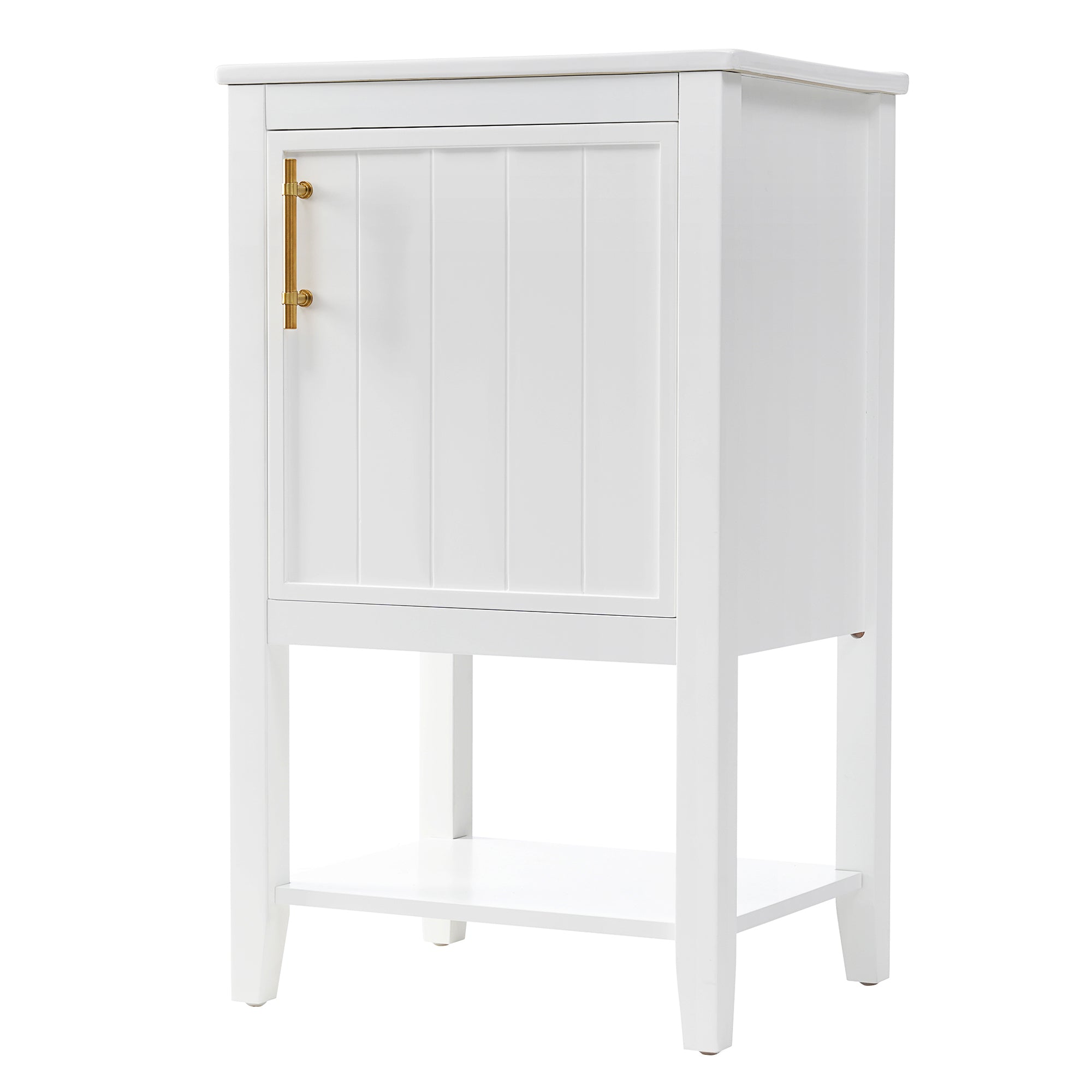 20 in.W x 33.5 in.H Freestanding Bathroom Vanity with Ceramic Basin and Open Shelf
