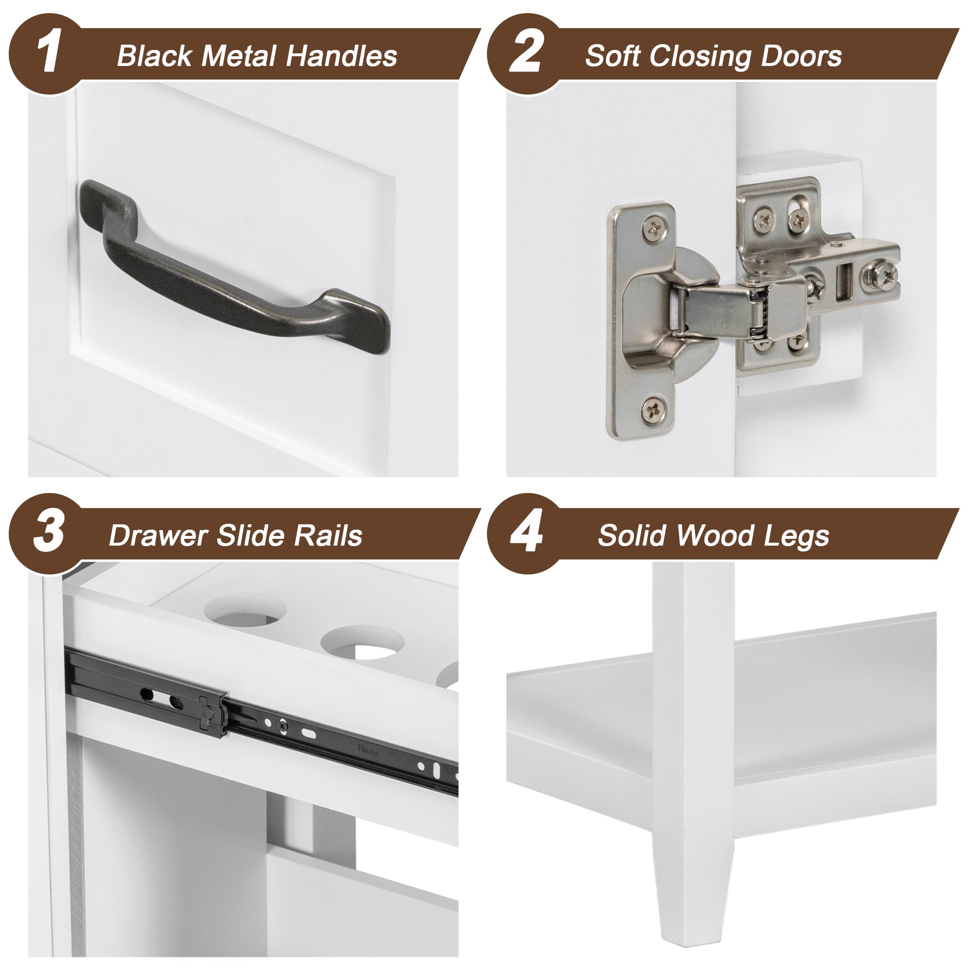 30 Inch MDF Freestanding Bathroom Vanity Set with Integrated Ceramic Basin and Doors