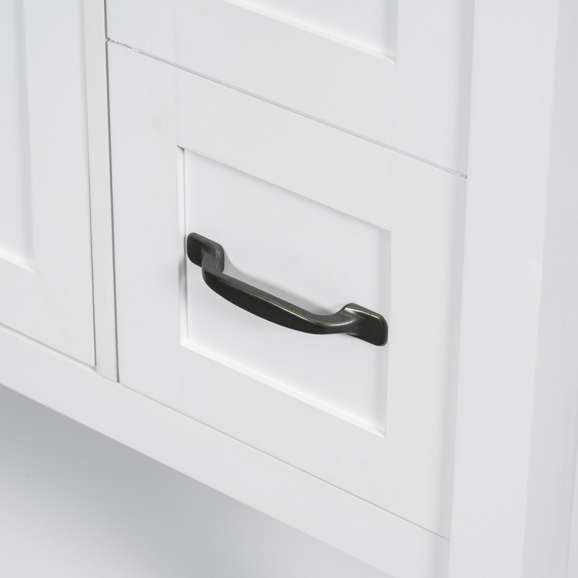 30 Inch MDF Freestanding Bathroom Vanity Base with Open Shelf and Doors