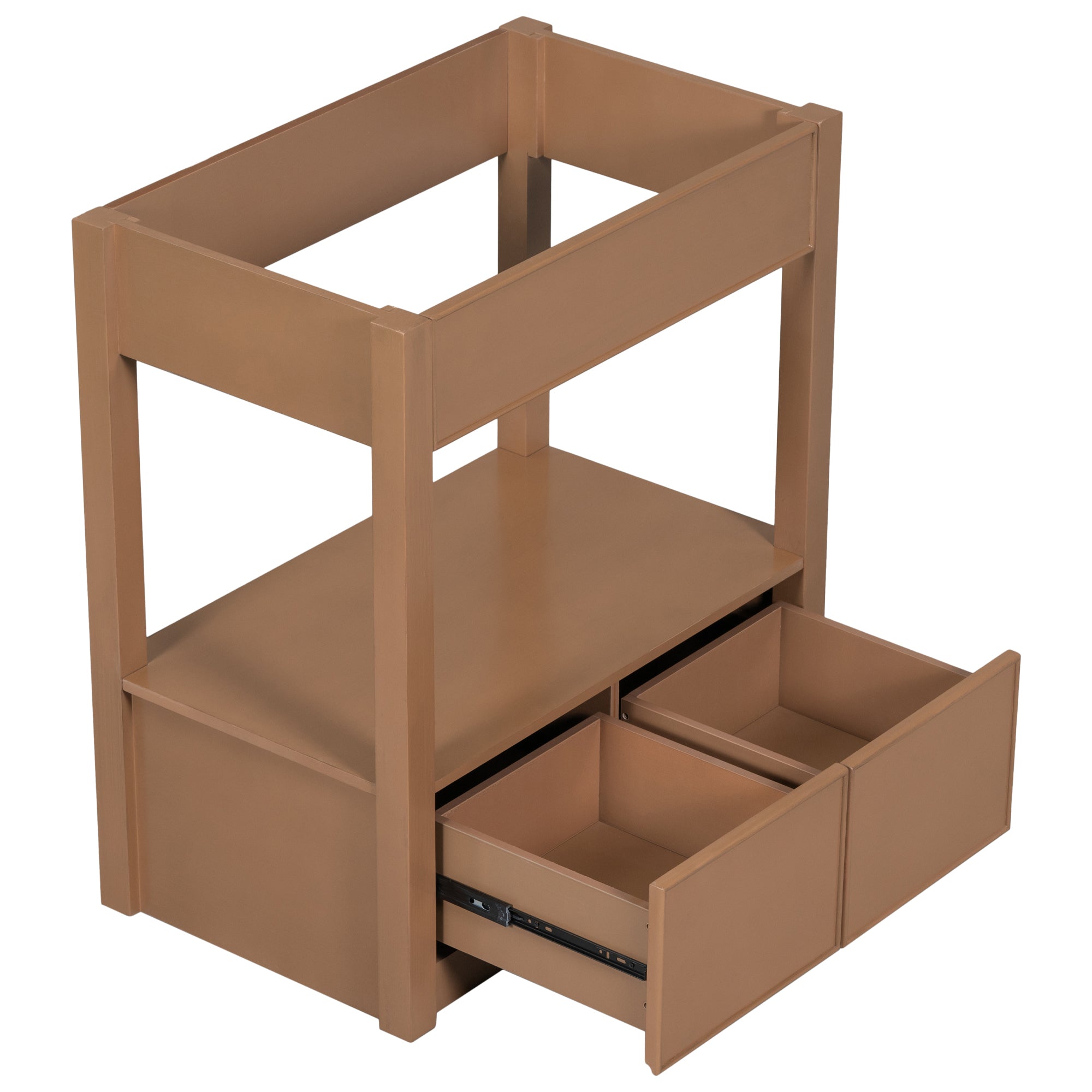 30 Inches MDF Freestanding Bathroom Vanity Set with Open Storage Shelf