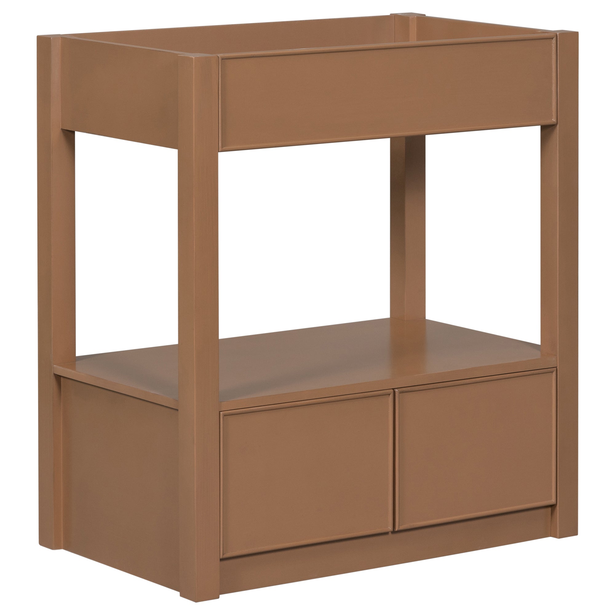30 Inches MDF Freestanding Bathroom Vanity Set with Open Storage Shelf