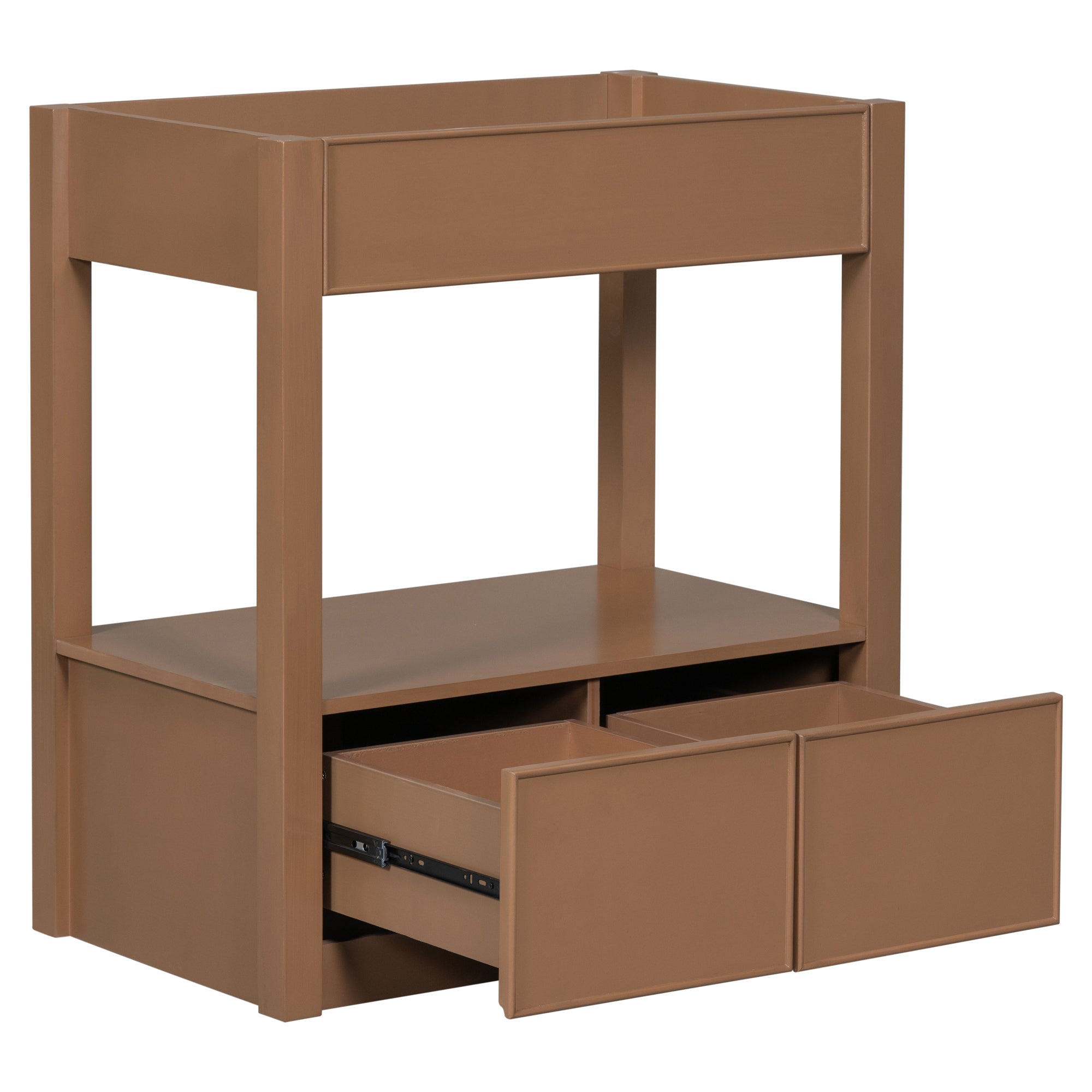30 Inches MDF Freestanding Bathroom Vanity Set with Open Storage Shelf