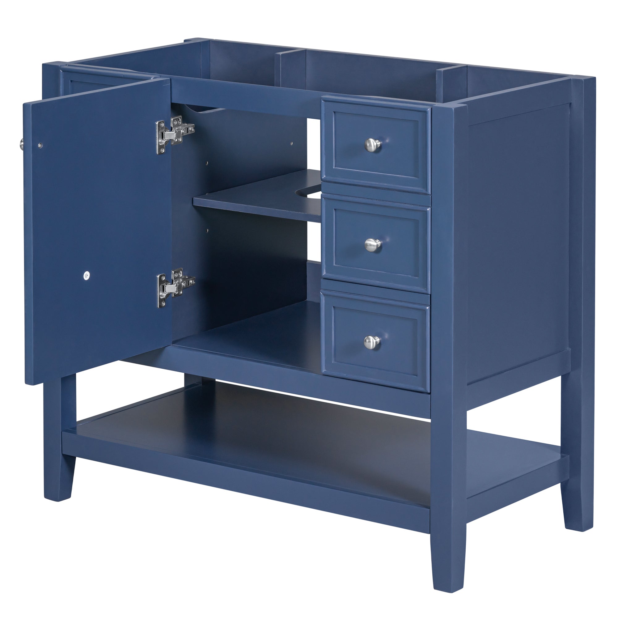 36 in. W x 18 in. D x 33 in. H Freestanding Bath Vanity Cabinet without Top in Blue