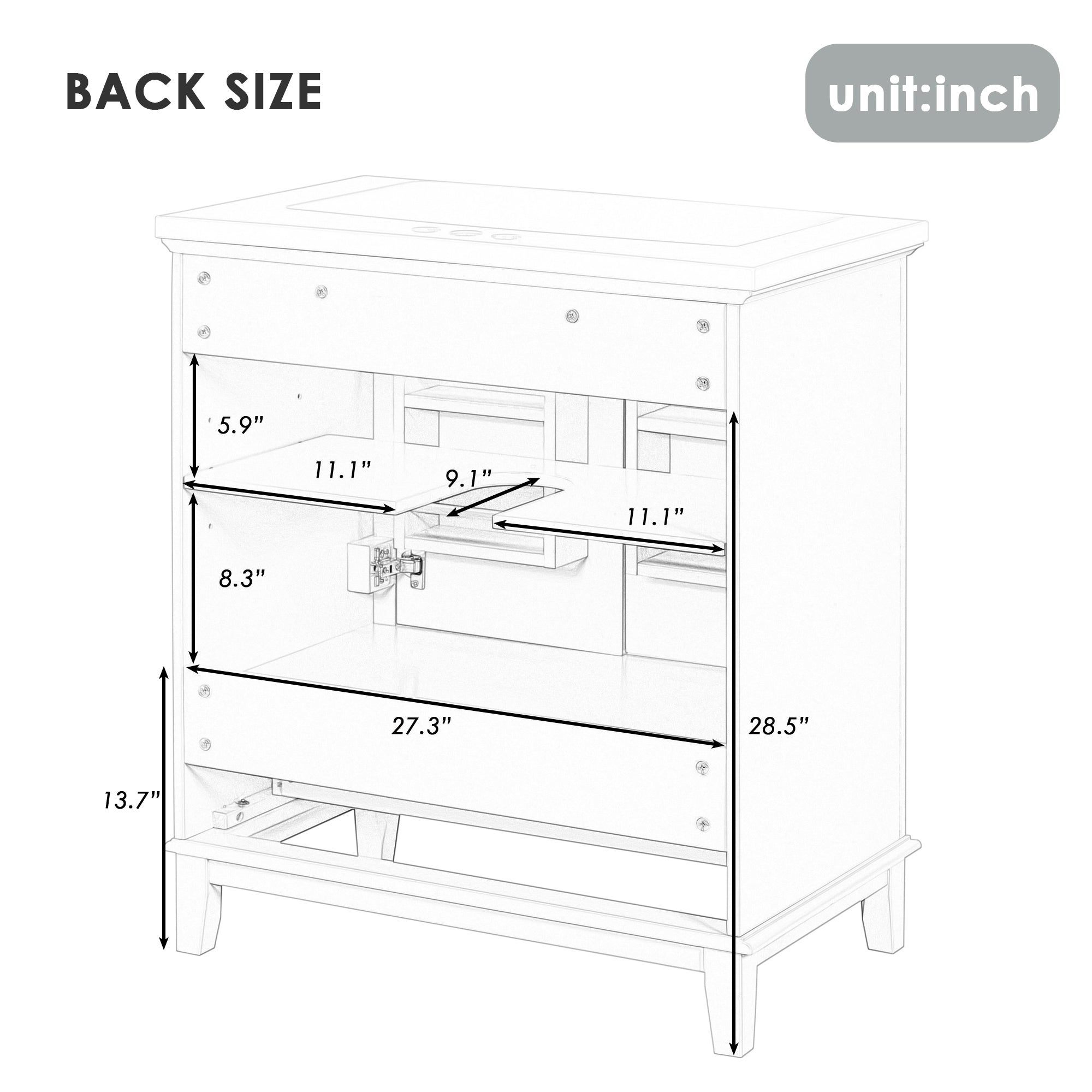 30 in. Freestanding Bath Vanity Cabinet without Top in Green