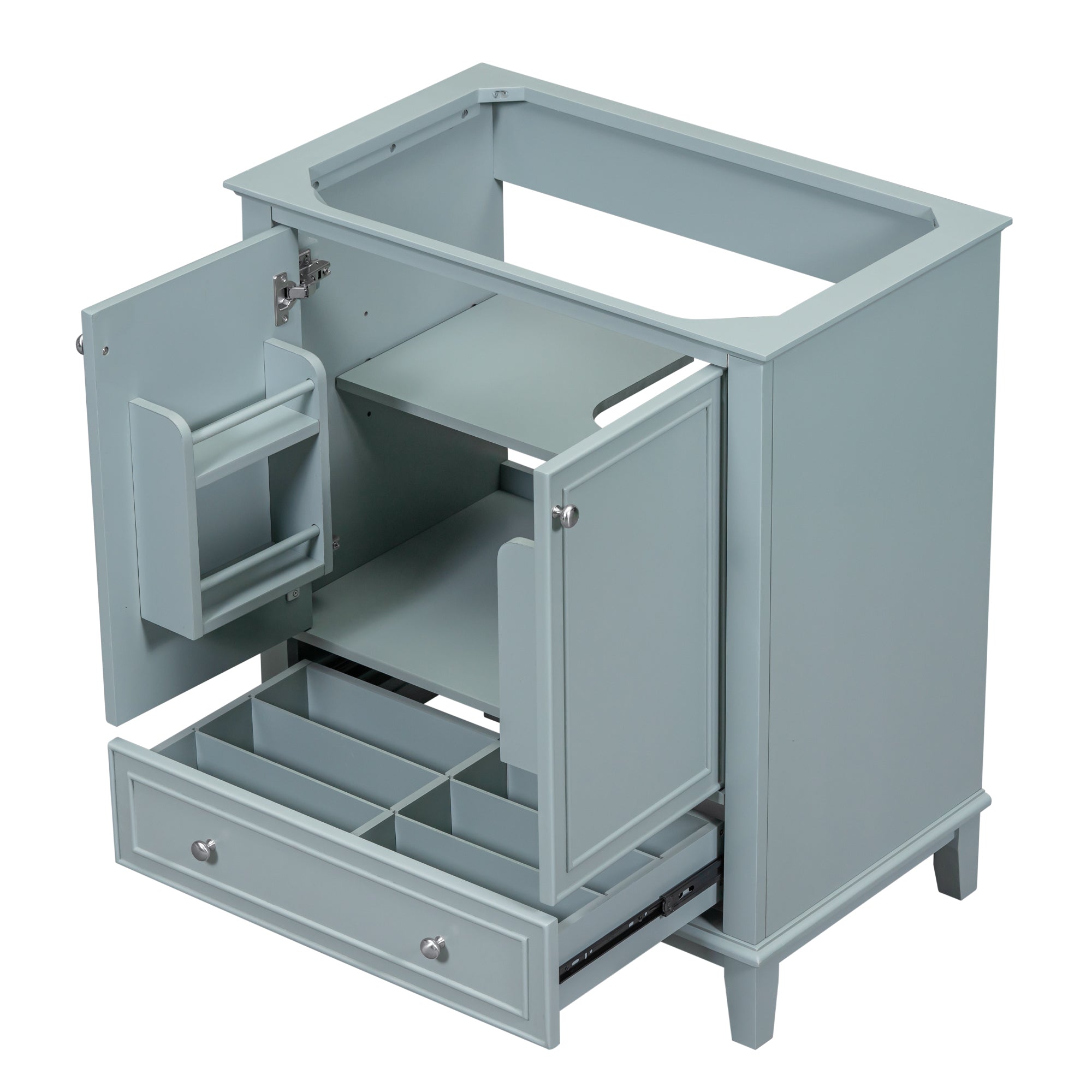 30 in. Freestanding Bath Vanity Cabinet without Top in Green