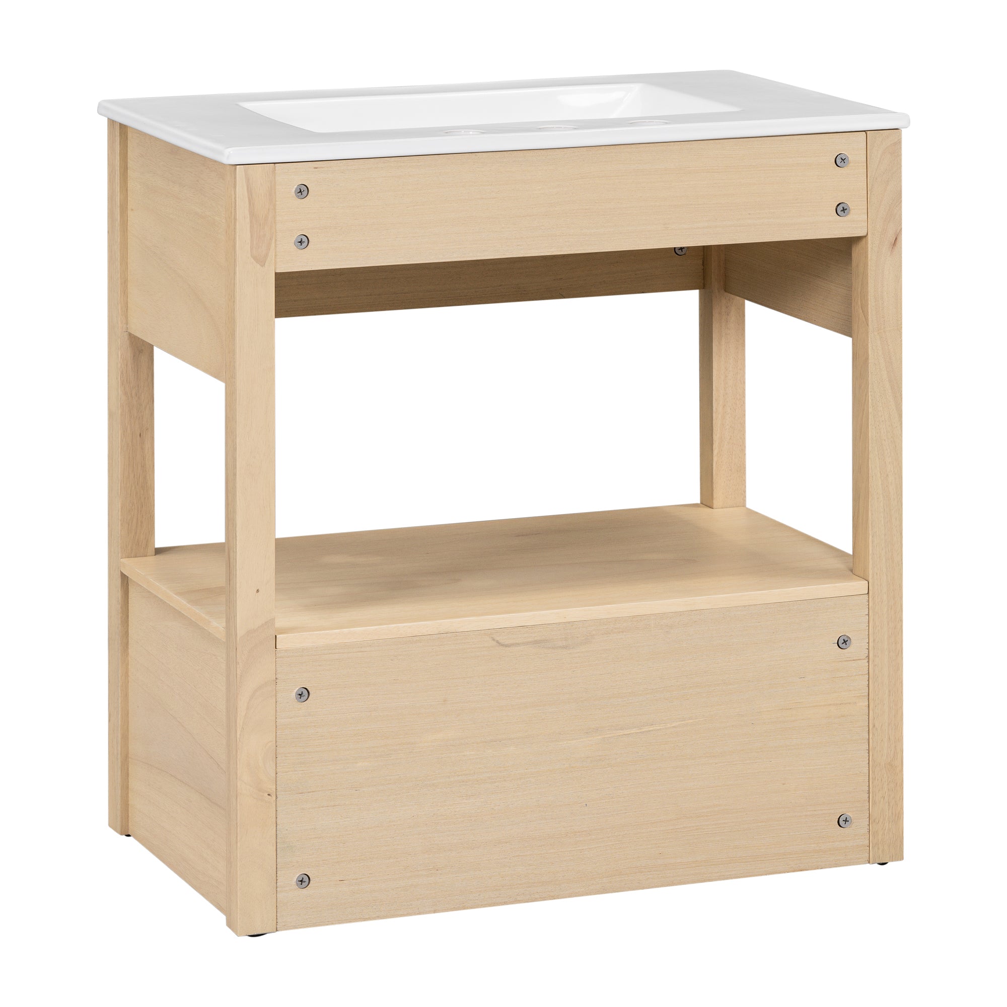 30 in. W x 18.3 in. D x 32.5 in. H Freestanding Bath Vanity Cabinet with Ceramic Sink Top