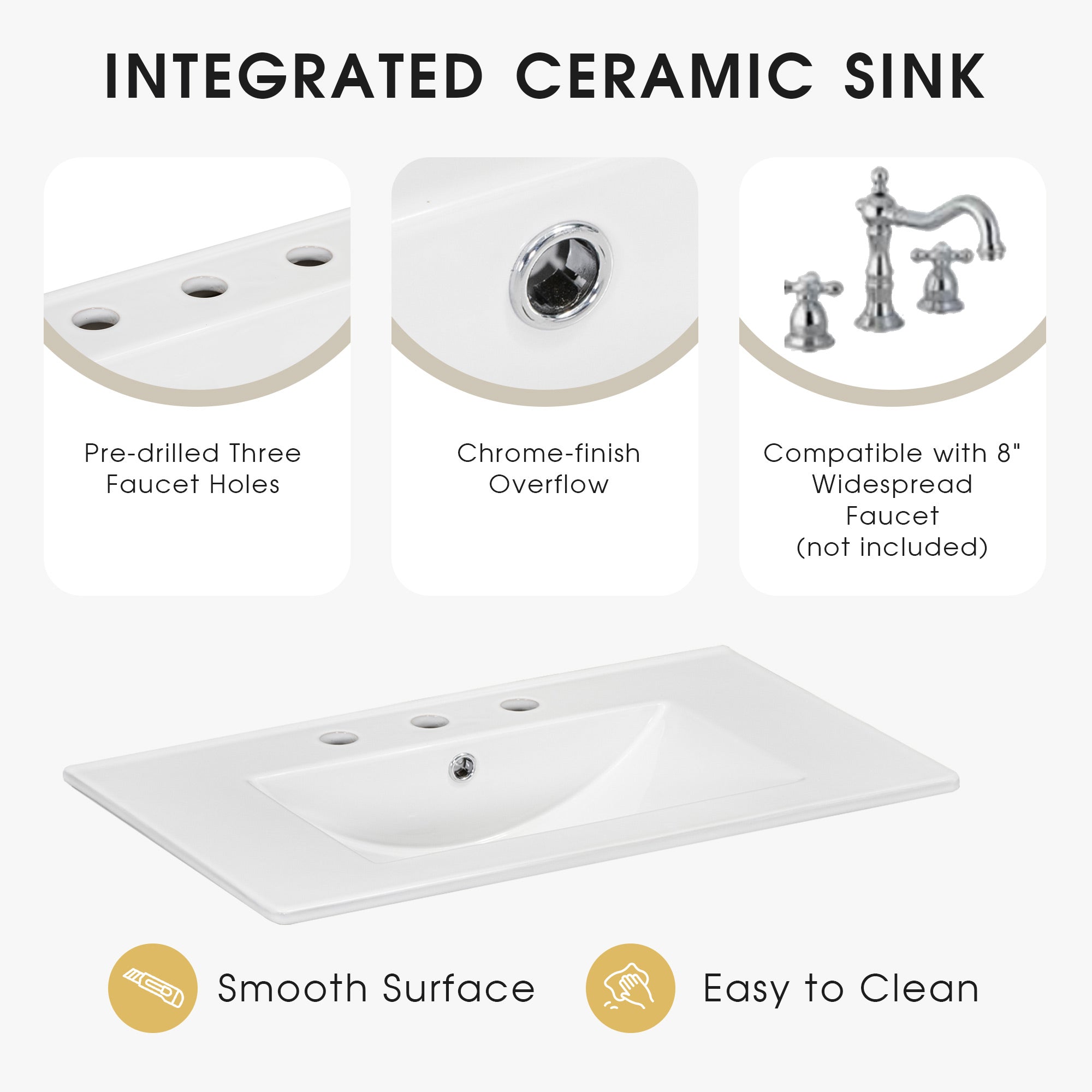 30 in. W x 18.3 in. D x 32.5 in. H Freestanding Bath Vanity Cabinet with Ceramic Sink Top