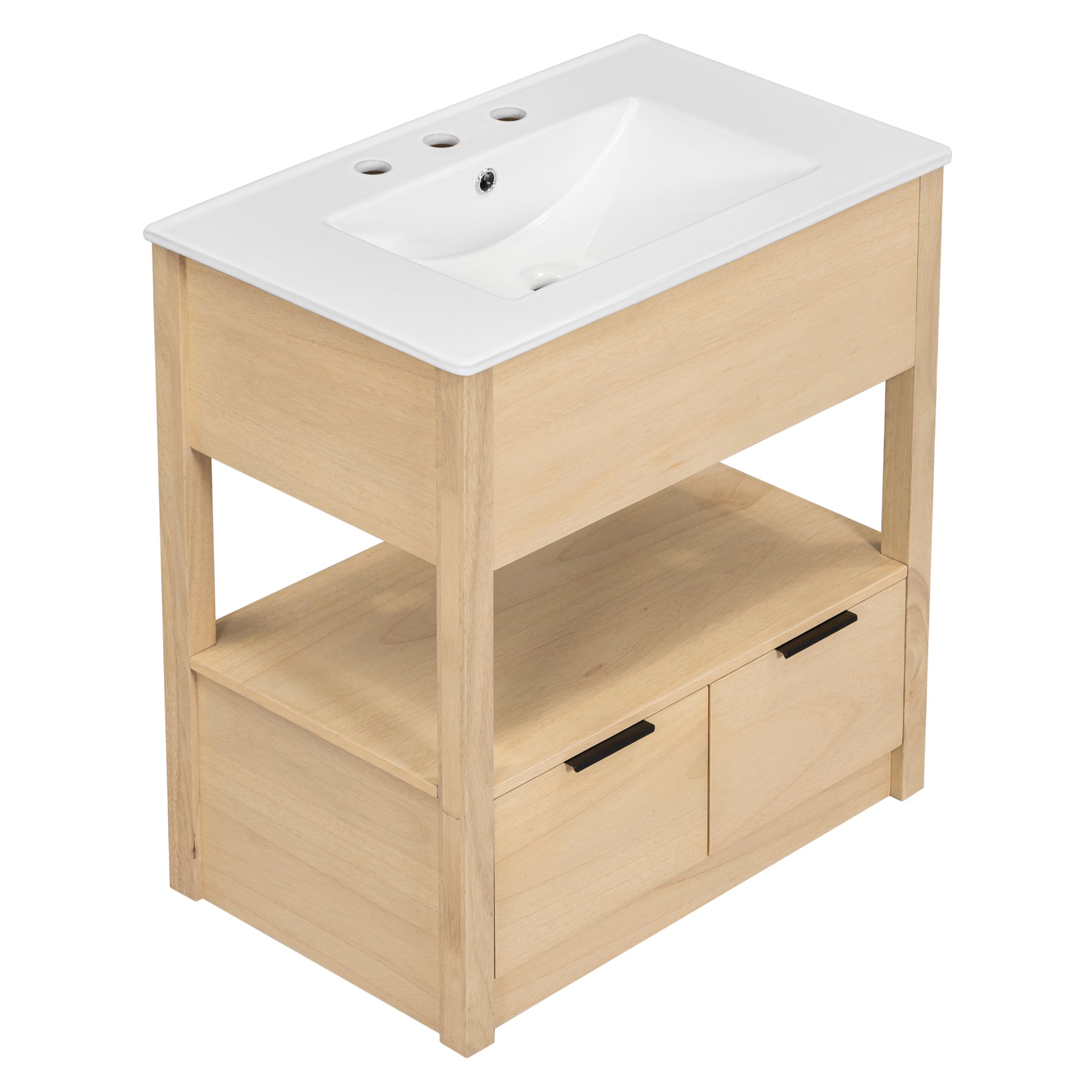 30 in. W x 18.3 in. D x 32.5 in. H Freestanding Bath Vanity Cabinet with Ceramic Sink Top