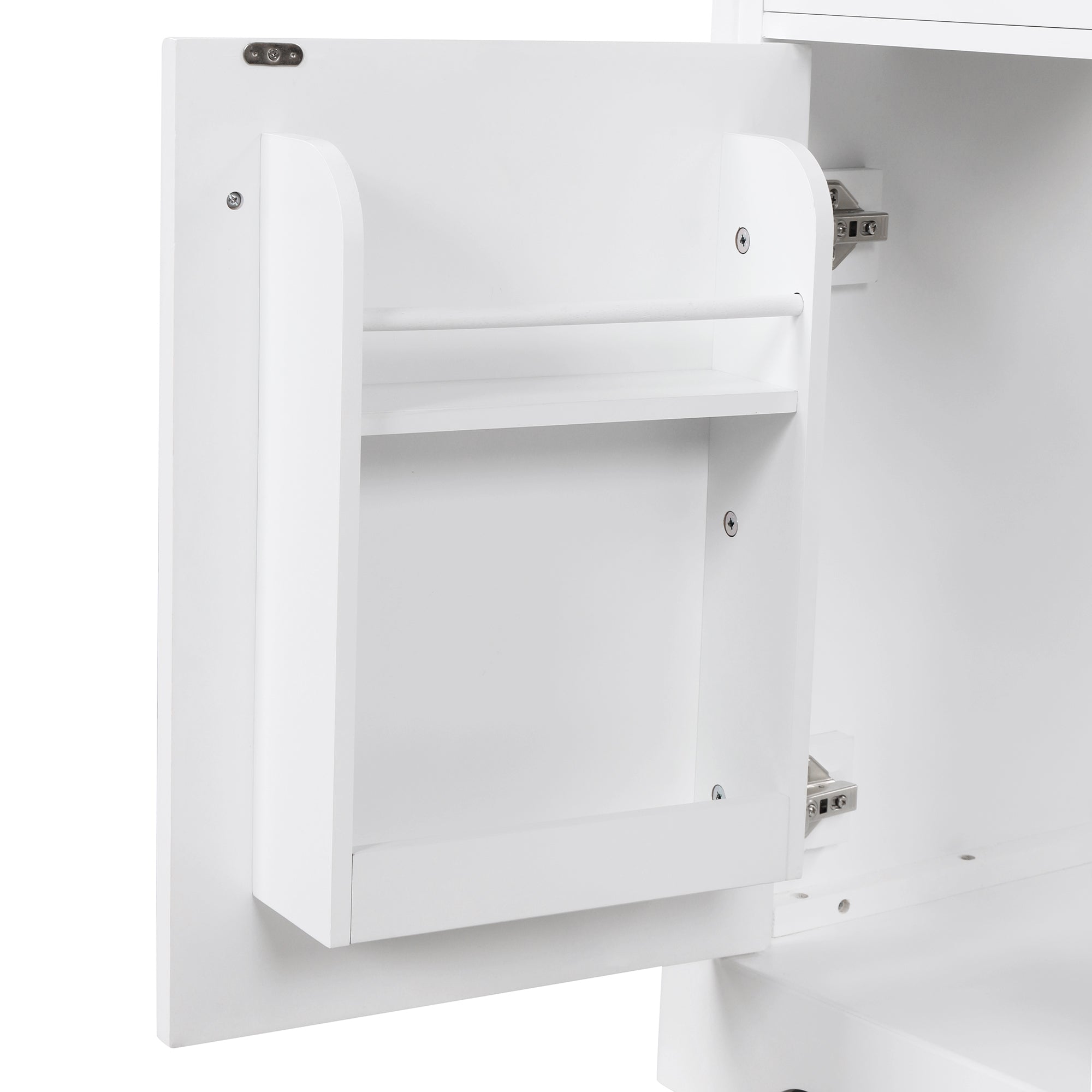 30 inch Freestanding Bathroom Vanity Set in White with Integrated Ceramic Sink