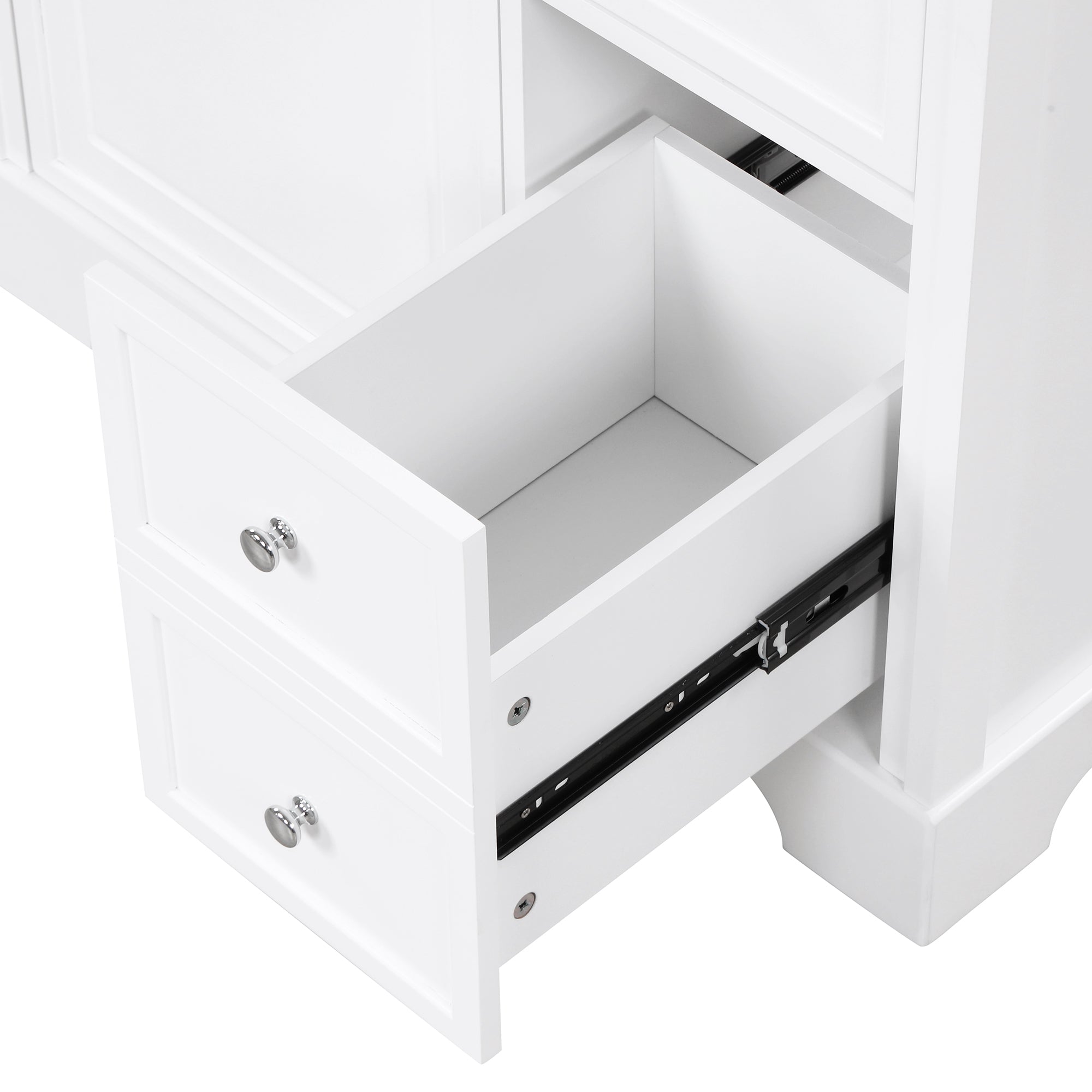 30 inch Freestanding Bathroom Vanity Set in White with Integrated Ceramic Sink