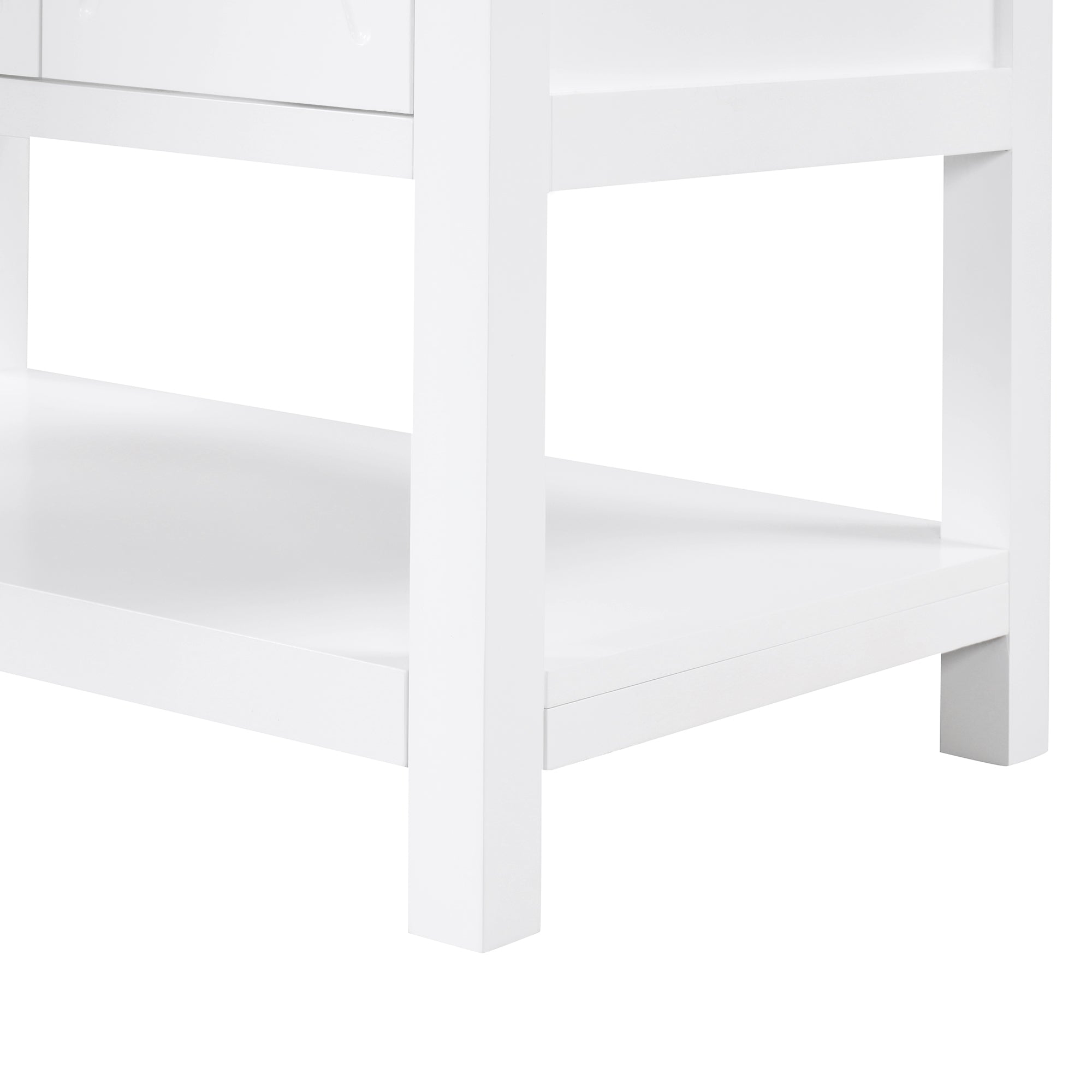 30 inch Freestanding Bathroom Vanity Set in White with Integrated Ceramic Sink