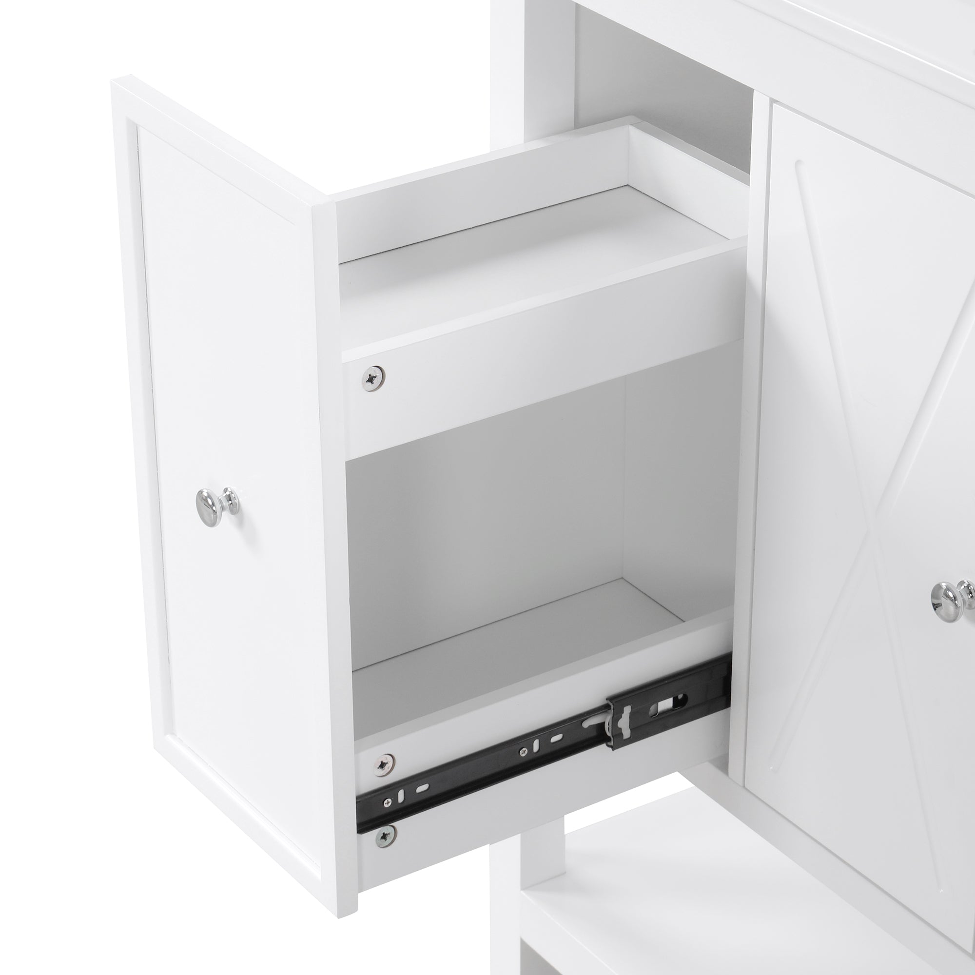 30 inch Freestanding Bathroom Vanity Set in White with Integrated Ceramic Sink