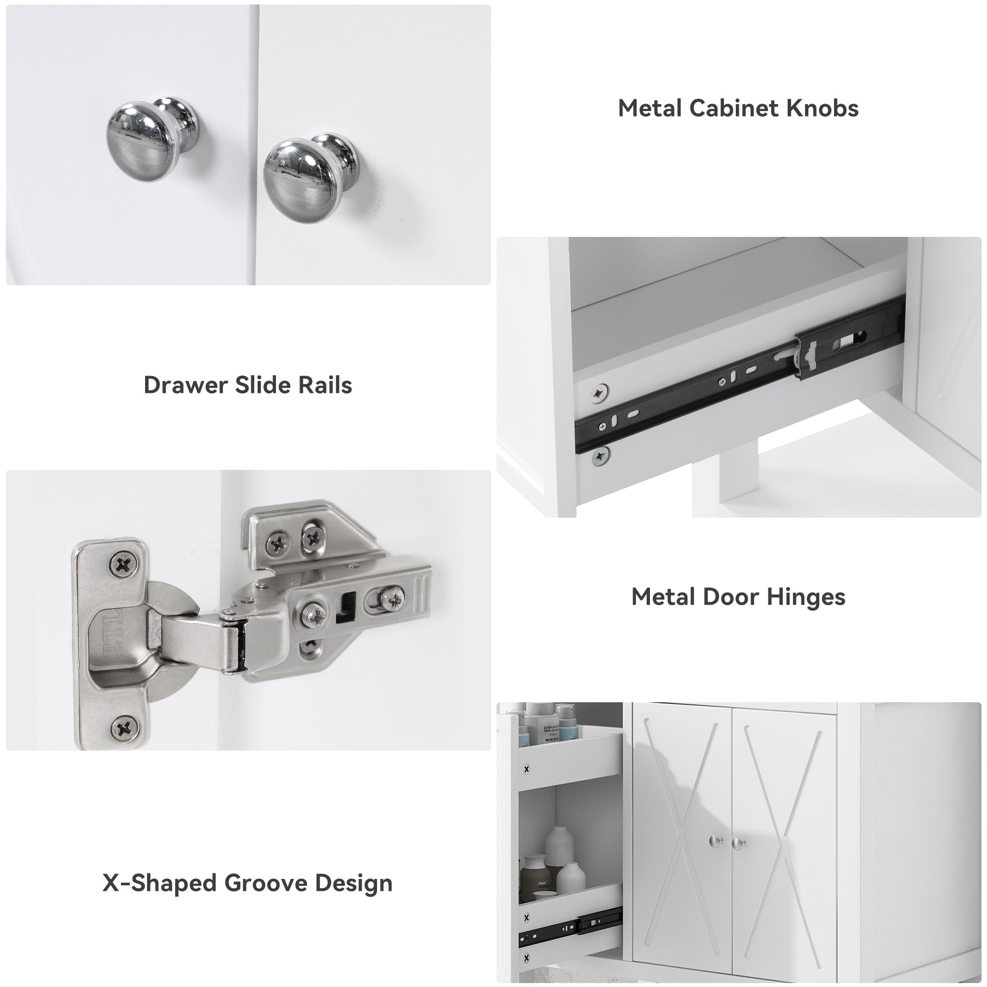 30 inch Freestanding Bathroom Vanity Set in White with Integrated Ceramic Sink