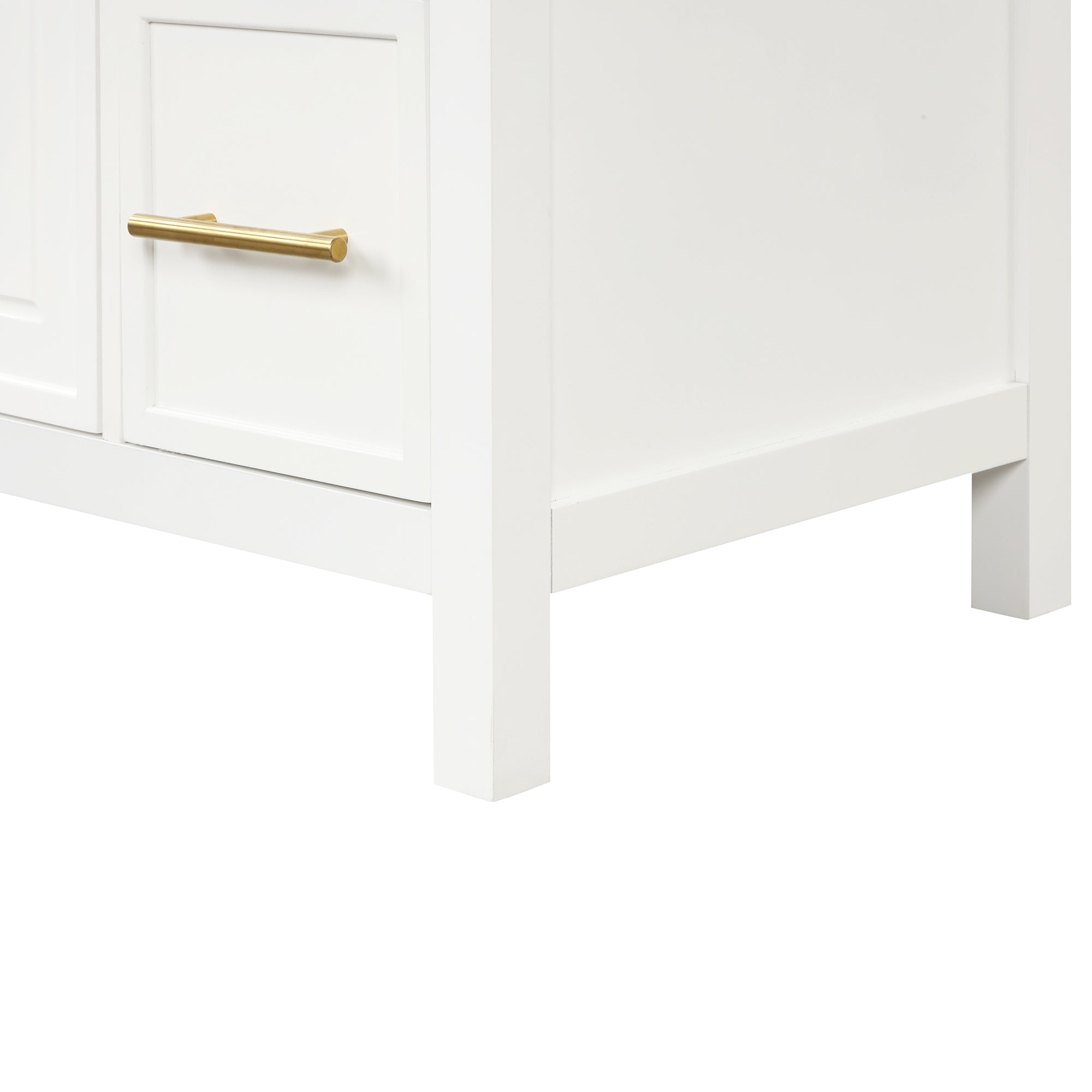36 inch Freestanding Bathroom Vanity Set in Off White with Integrated Ceramic Sink