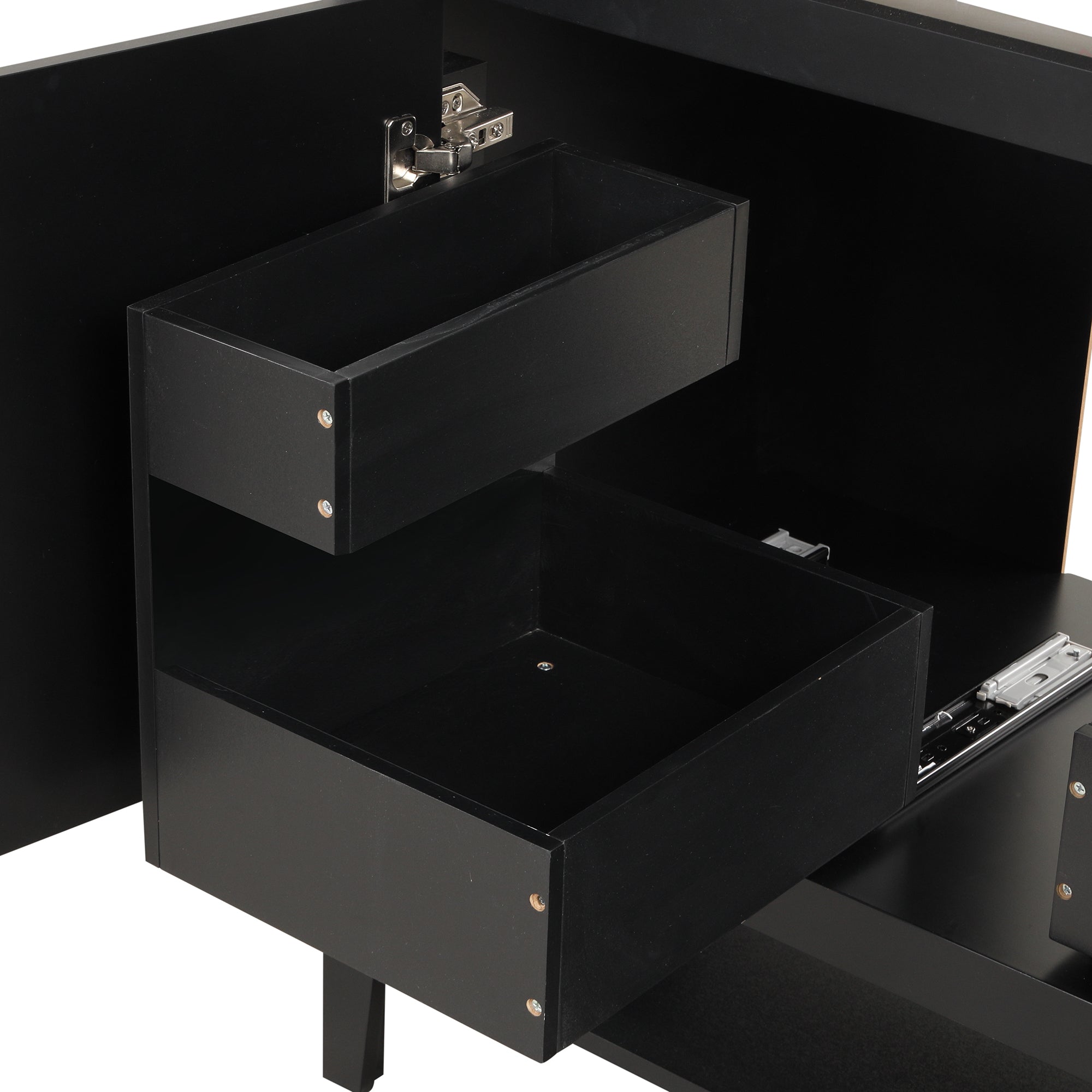 36 inch Freestanding Bathroom Vanity Set in Black with Integrated Ceramic Sink