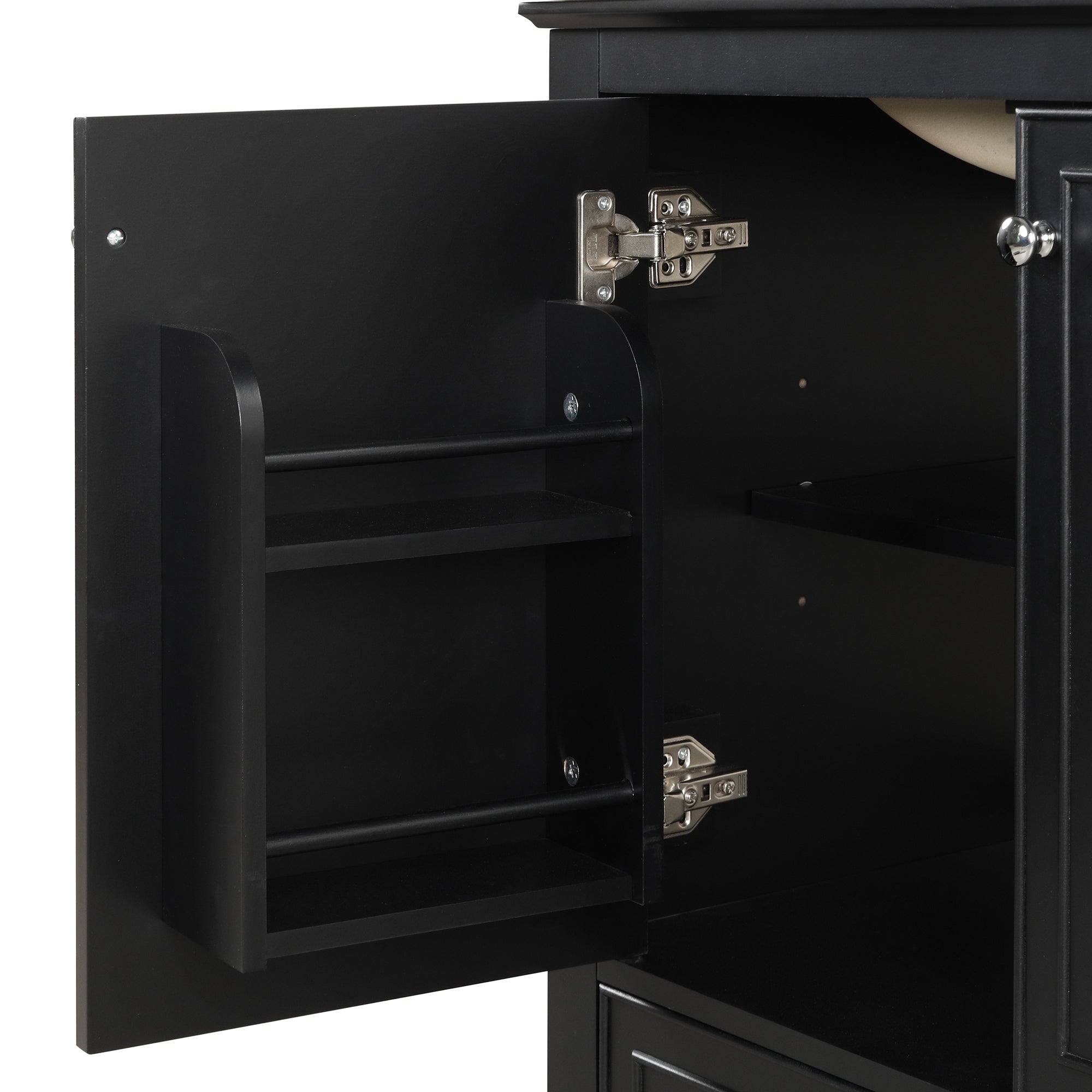 30 inch Freestanding Bathroom Vanity Set in Black with Integrated Ceramic Sink