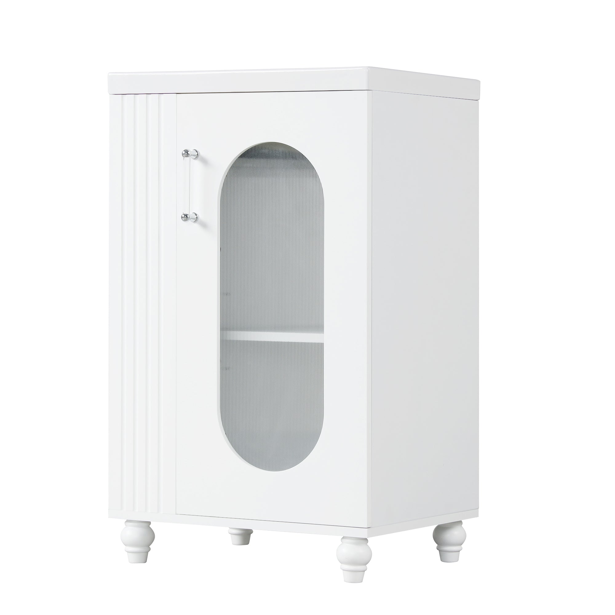 20 inch Freestanding Bathroom Vanity Set in White with Integrated Ceramic Sink