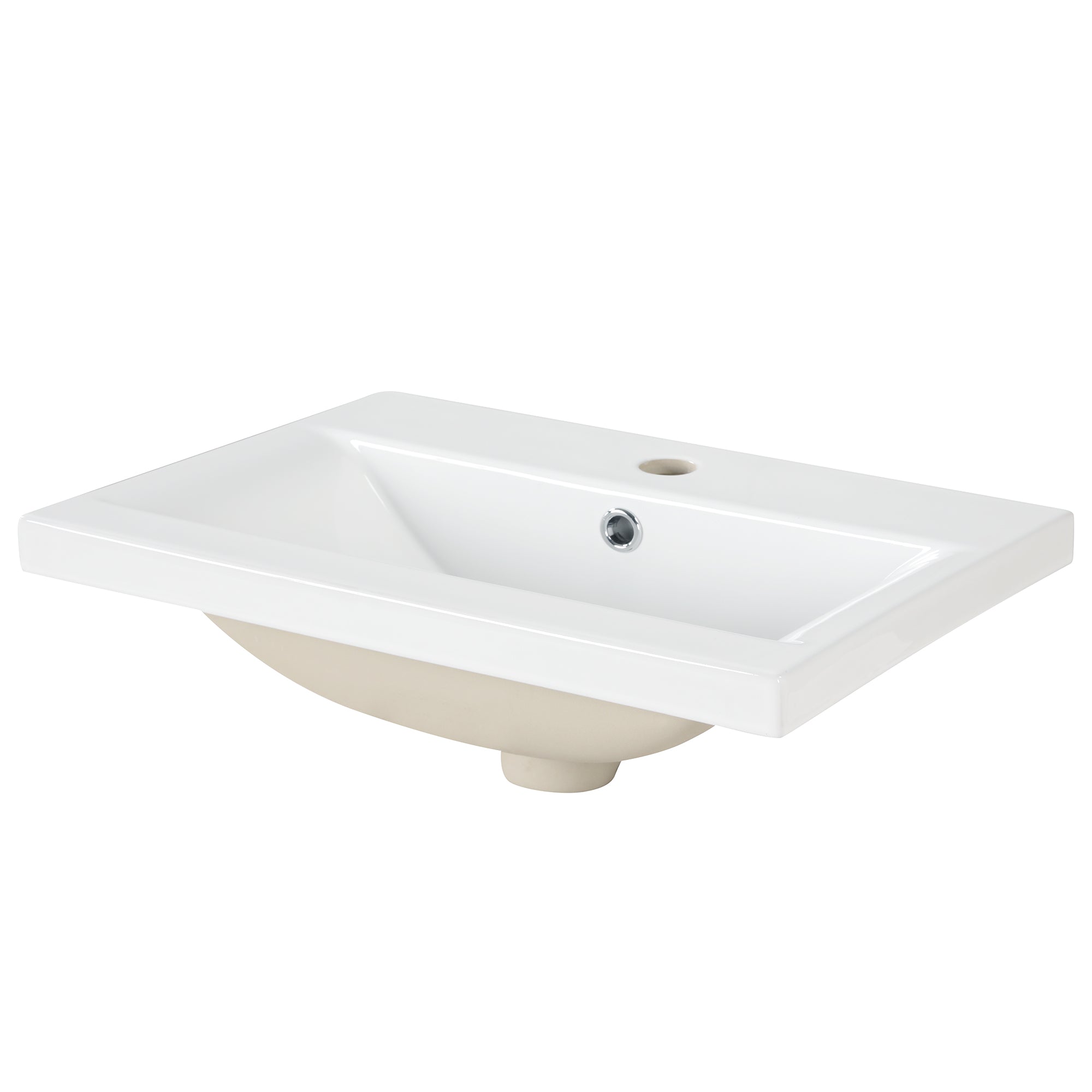 20 inch Freestanding Bathroom Vanity Set in White with Integrated Ceramic Sink