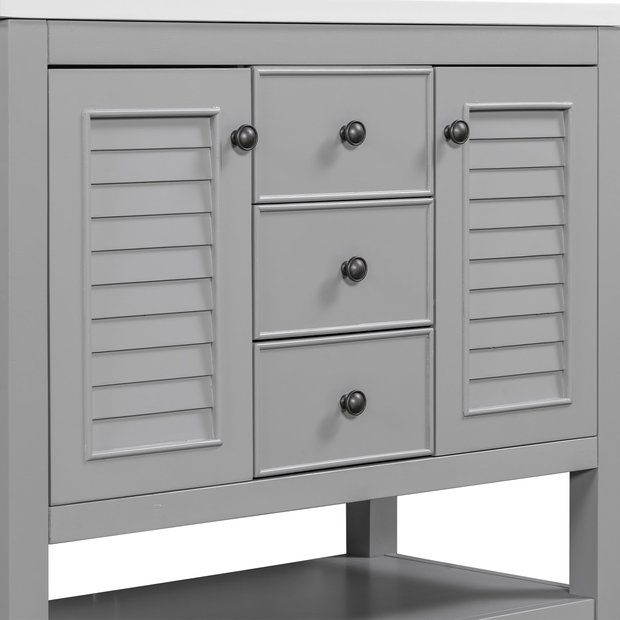 36 in. W x 18. in. D Bathroom Vanity with White Ceramic Sink