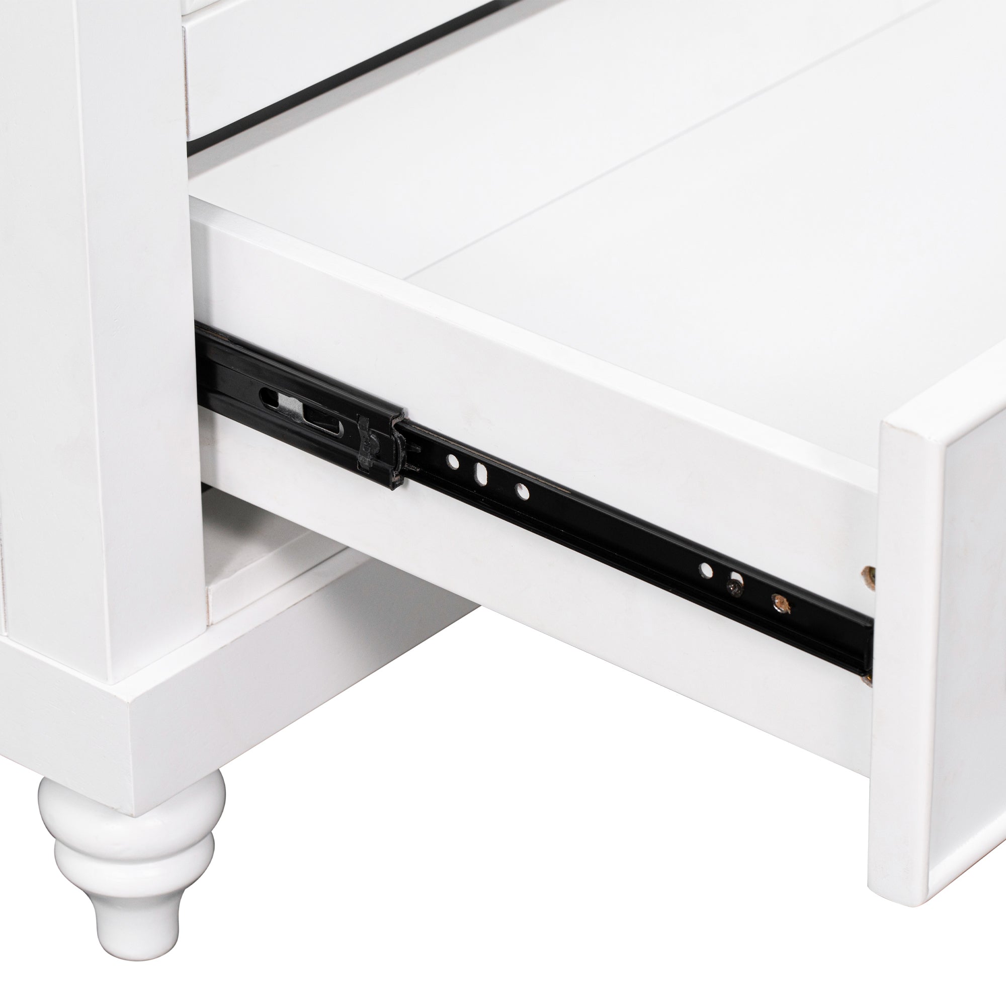 Solid Wood Freestanding Bathroom Vanity Set in White with Drawer, Integrated Sink and Doors