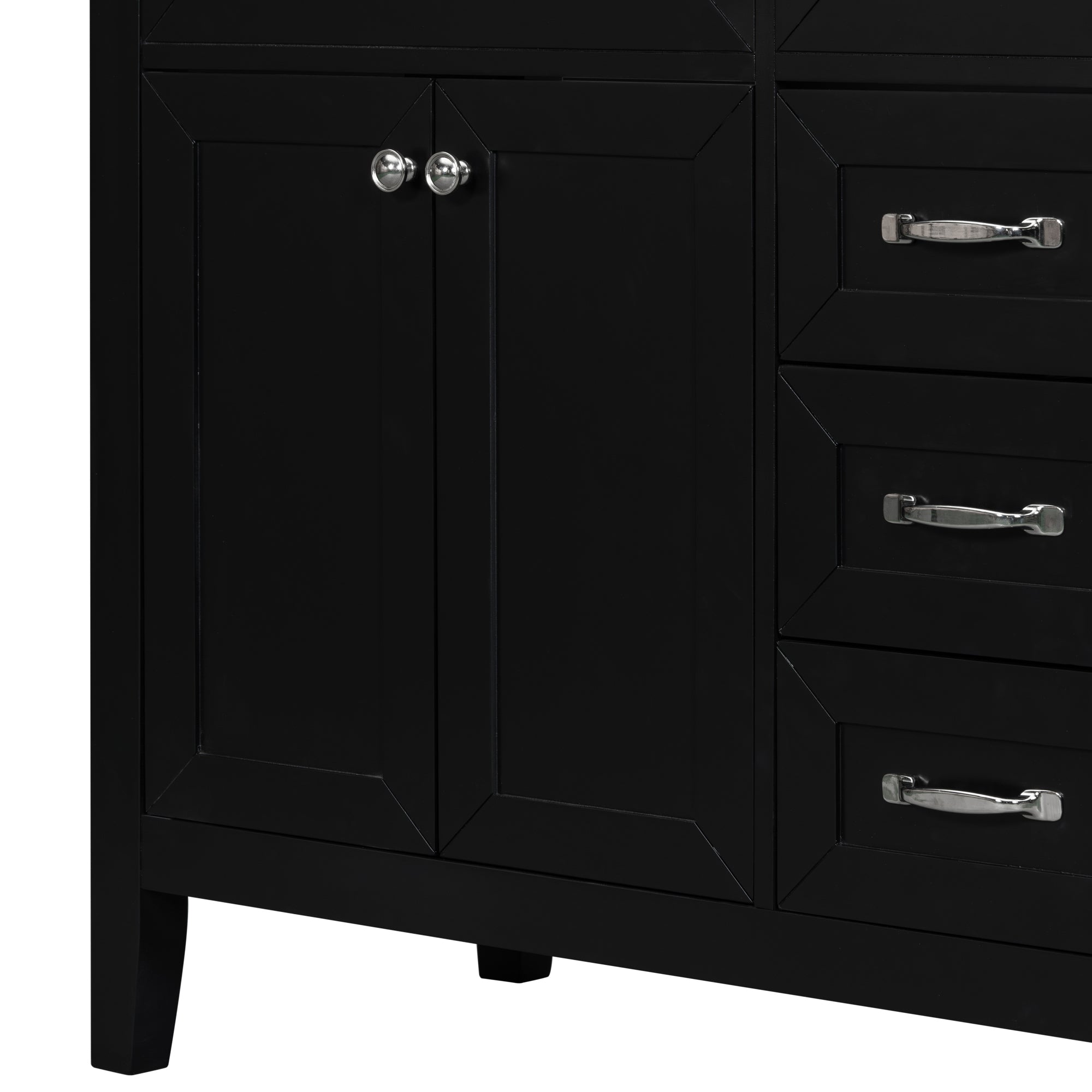 36 in.W MDF Freestanding Bathroom Vanity Set with Integrated Sink, Drawers and Doors