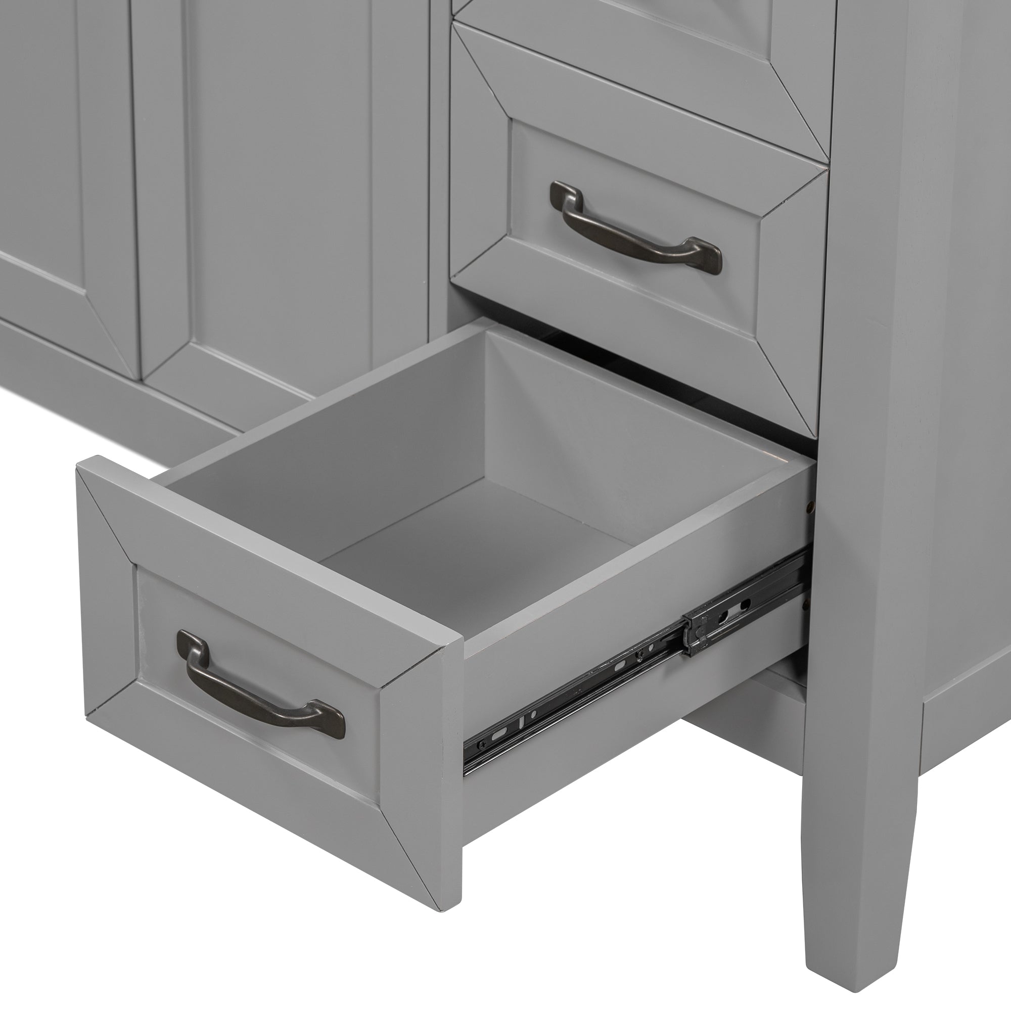 36 in.W MDF Freestanding Bathroom Vanity Set with Integrated Sink, Drawers and Doors