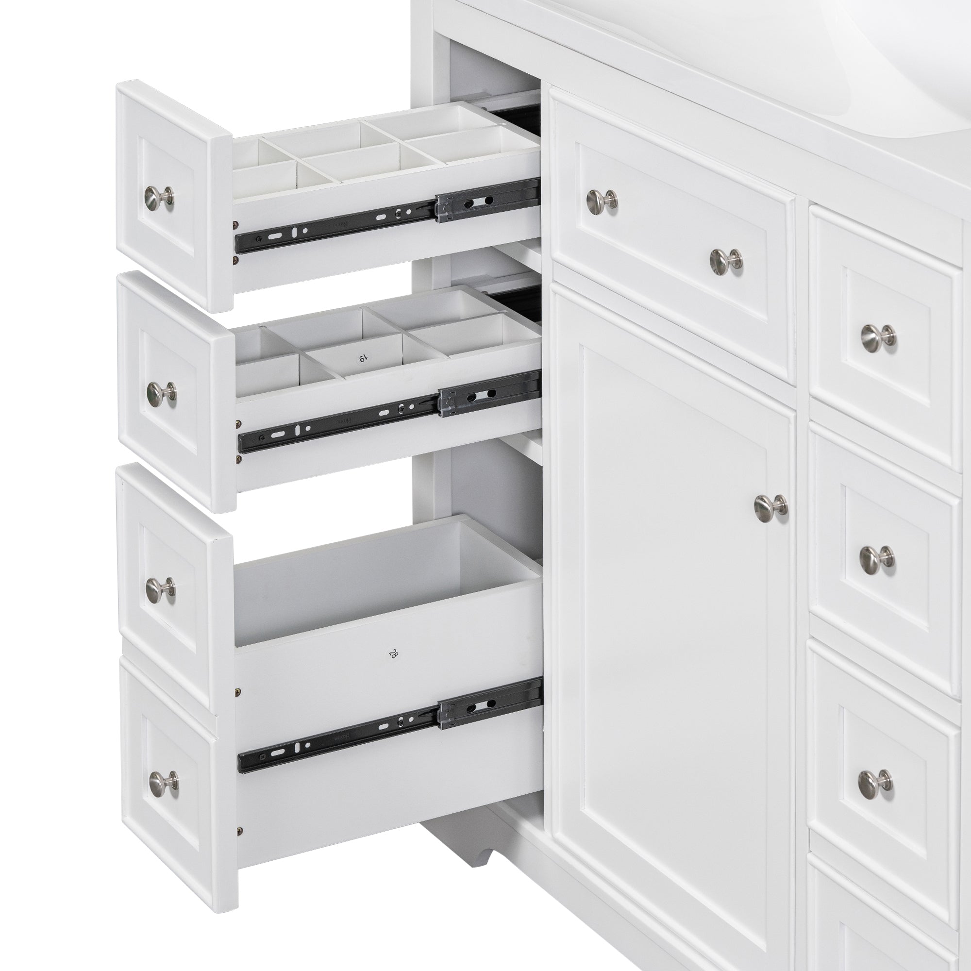 30 in. W x 72 in. H Freestanding Bathroom Cabinet in White with Adjustable Shelf and Drawer