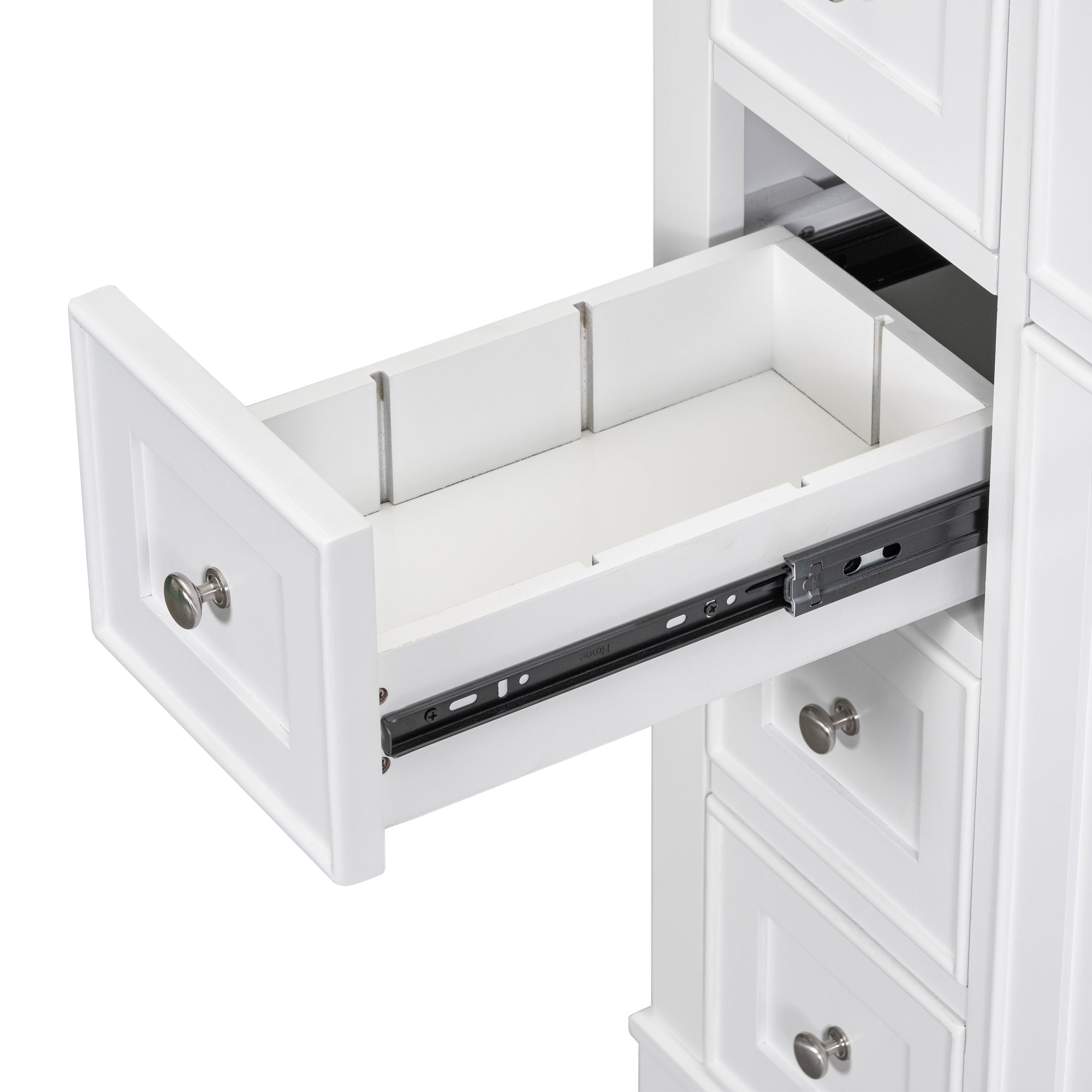 30 in. W x 72 in. H Freestanding Bathroom Cabinet in White with Adjustable Shelf and Drawer