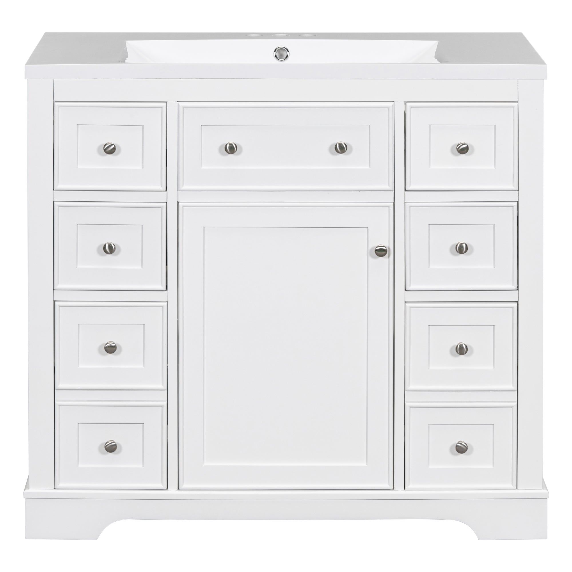 30 in. W x 72 in. H Freestanding Bathroom Cabinet in White with Adjustable Shelf and Drawer