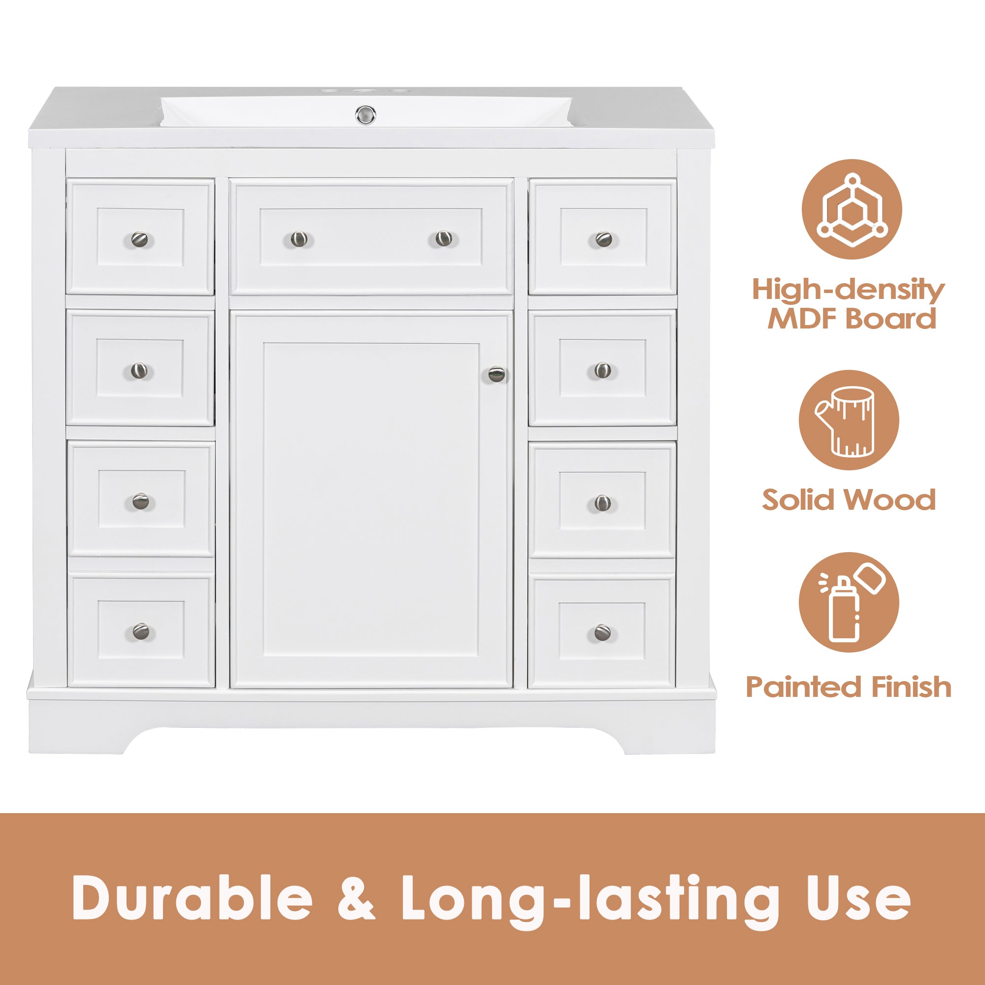 30 in. W x 72 in. H Freestanding Bathroom Cabinet in White with Adjustable Shelf and Drawer